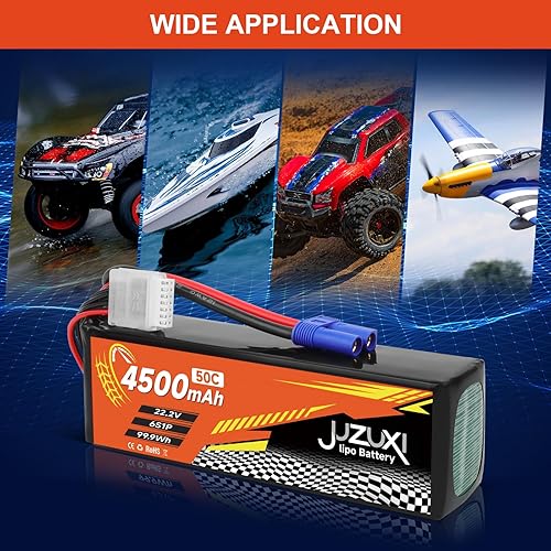 Miniatura 6 de Batería Lipo de 22.2V 4500mAh 6S 50C Batería recargable de polímero de litio con conector XH y EC5 compatible con modelos RC Car RC Boat Quadcopter