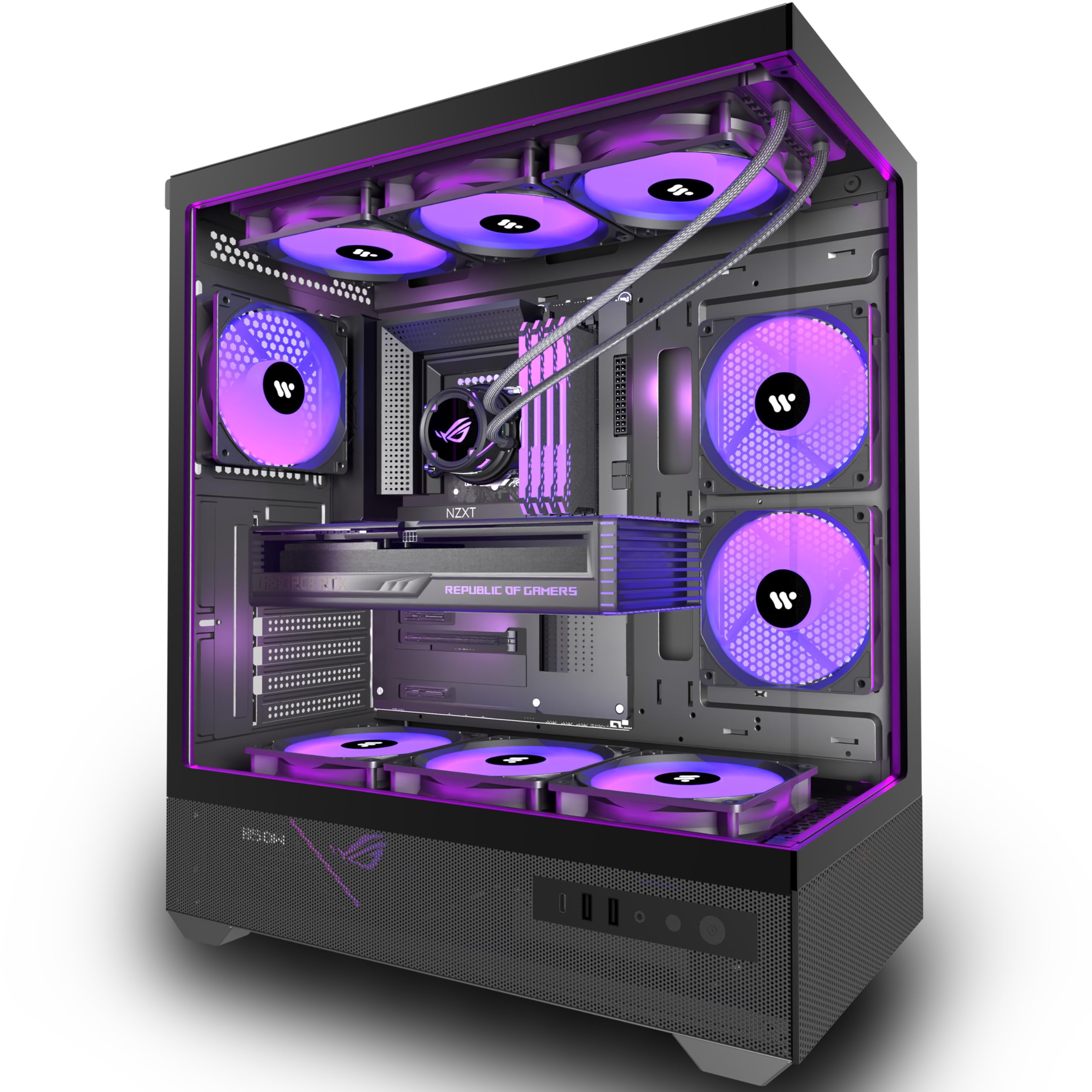 Amazon.com: ANSAITE PC CASE ATX 6 PWM ARGB Fans Pre