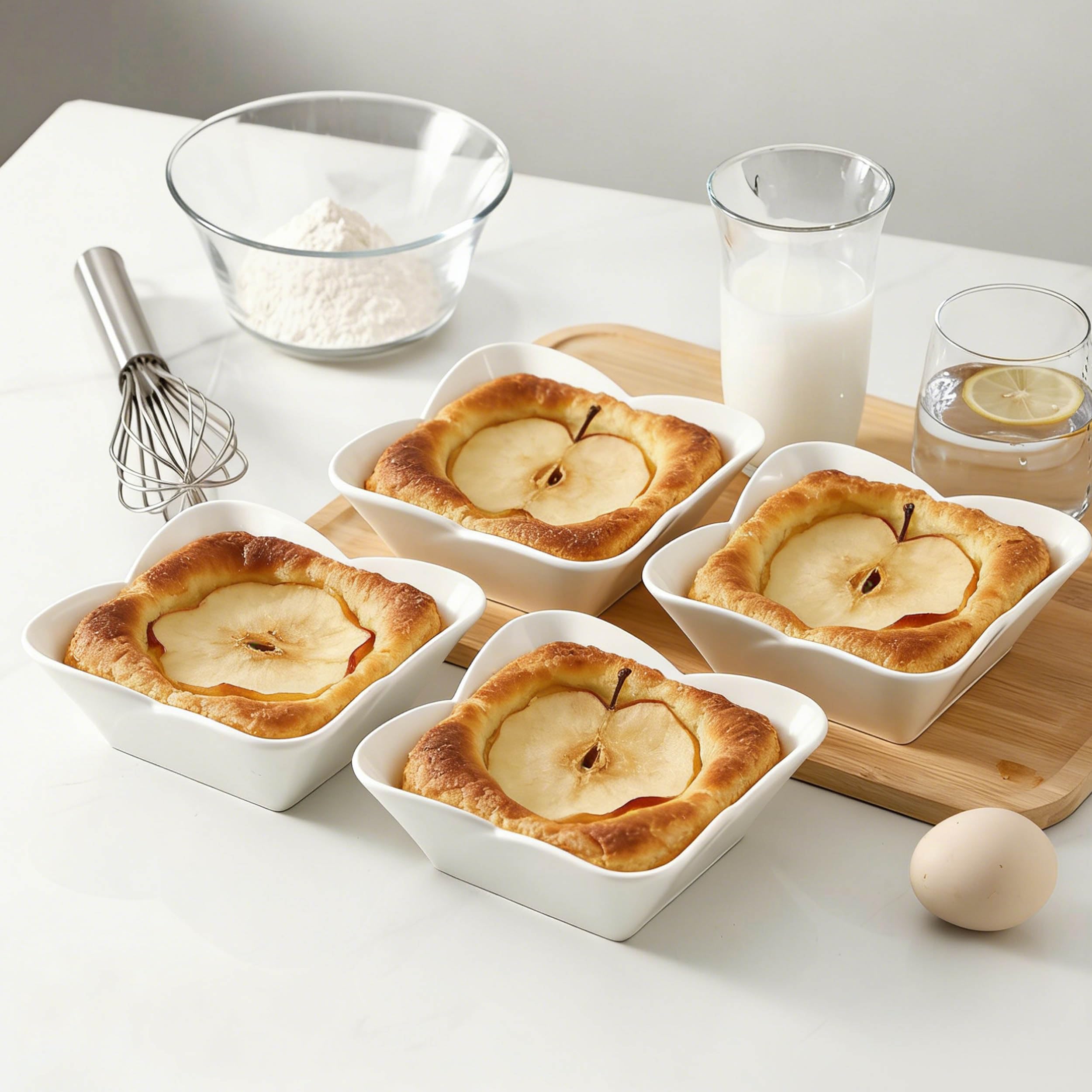 UIBFCWN Set di 10 Teglie da Forno Quadrate in Ceramica, Set di Piccole Pirofila in Ceramica 420 ML, Cocotte Monoporzione da Forno, Ideale per Torte, Quiche e Crostate Monoporzione