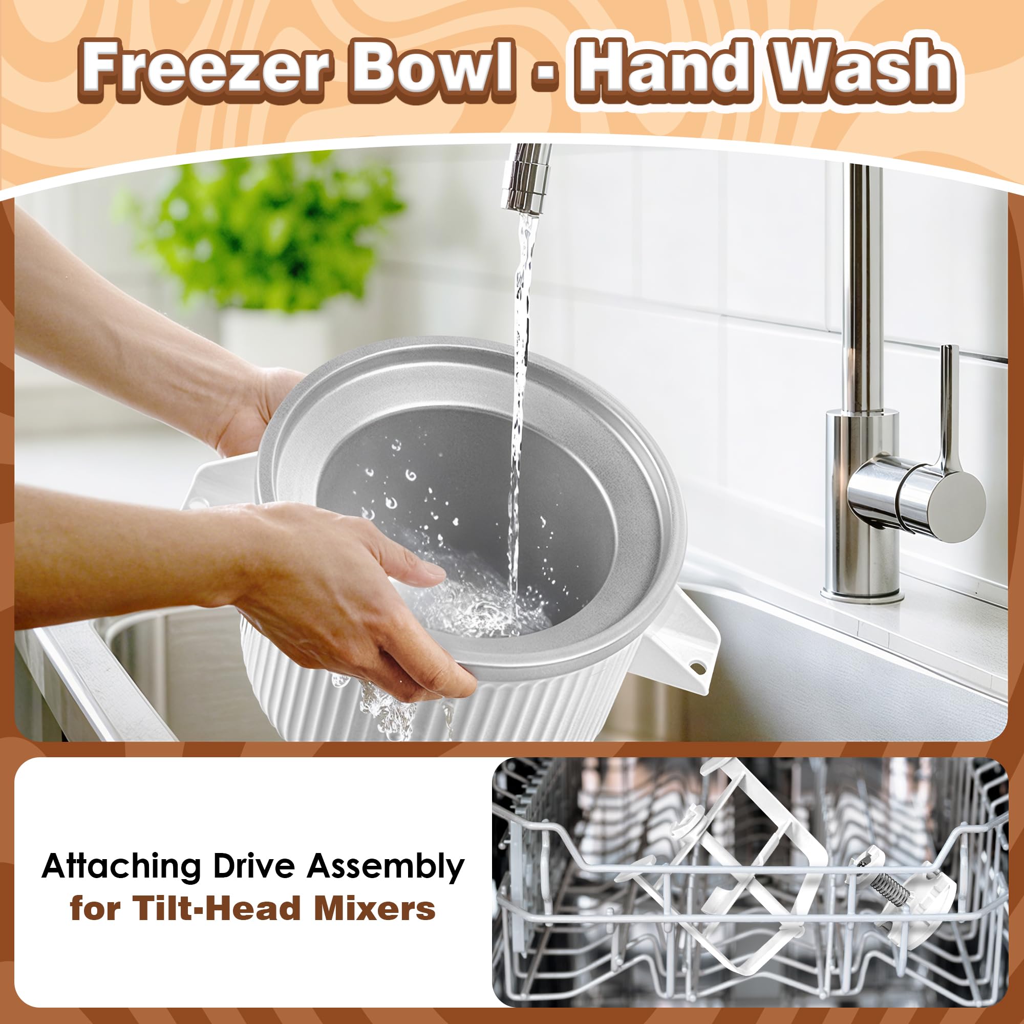 Pièces De Rechange Pour Sorbetière Kitchen Aid - Compatible Avec Les Pièces 1514 - Marque Sodial - Neuf