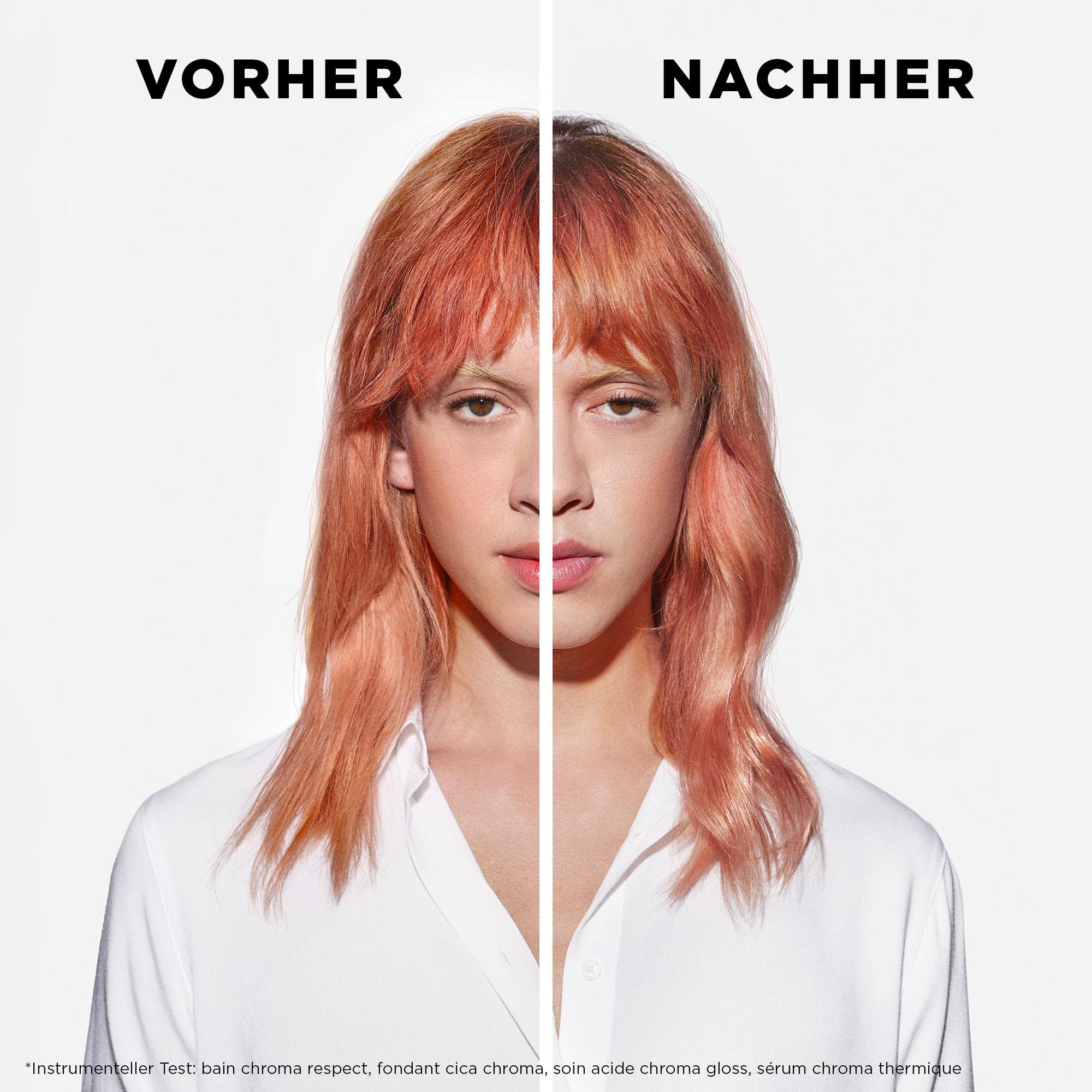 Kérastase Haarmaske für strapaziertes oder geschädigtes und dunkelbraunes Haar, Masque Vert Chroma Neutralisant, Chroma Absolu, 150 ml