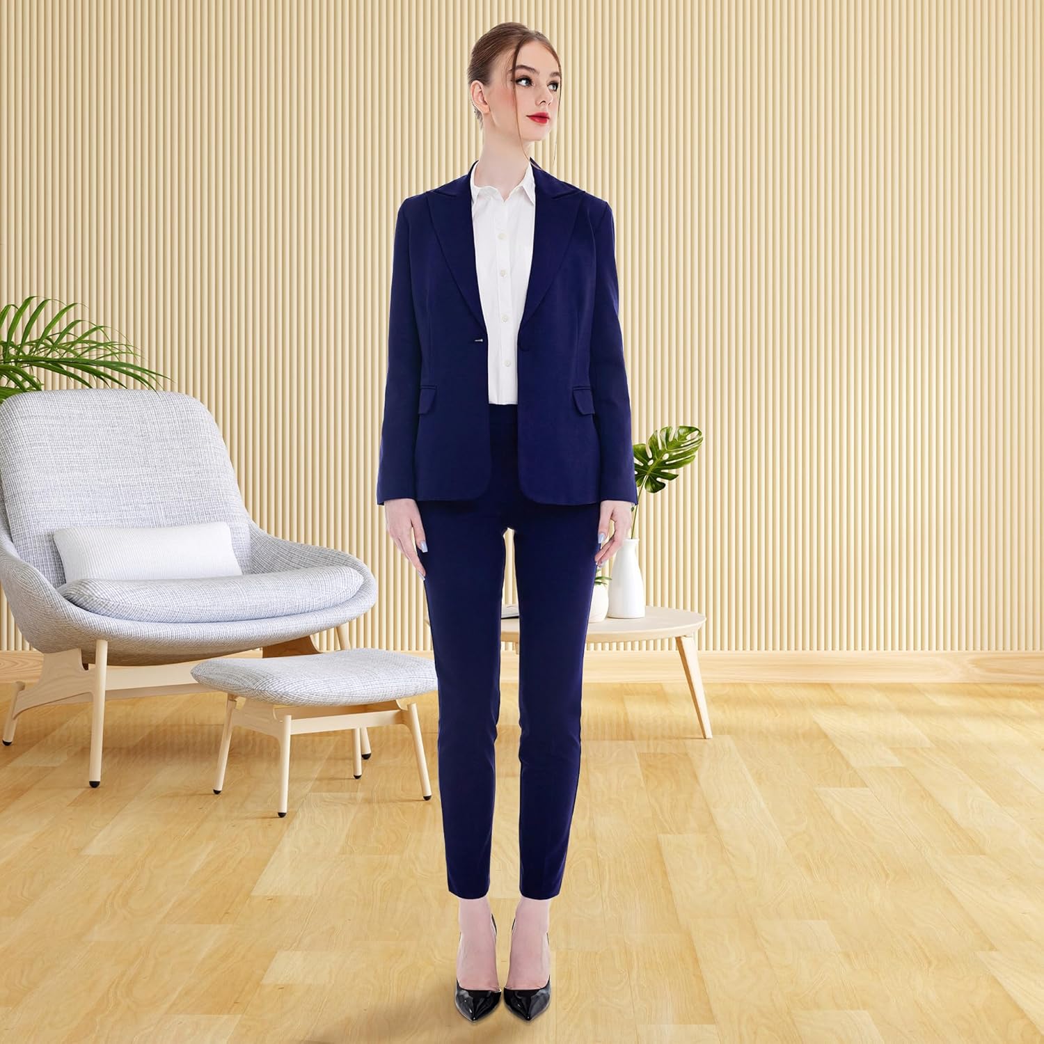 Marycrafts Women's Pant Suits Set – Professional Business Suiting Blazer and Pants 2 Piece Outfit - Image 4