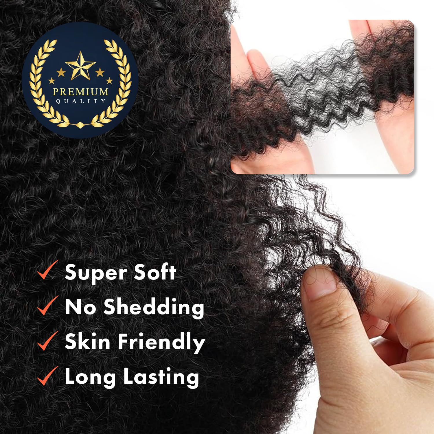 GLAM21USA UpScale 100% Human Braiding Hair Afro Kinky Twist Locs Bulk Hair (Natural, 12 inch)