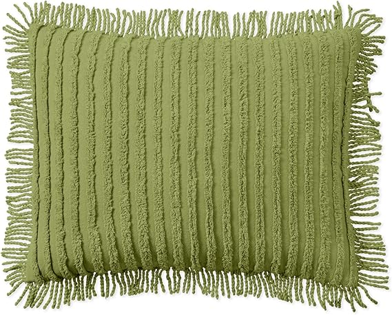 BrylaneHome Chenille 100% Cotton Sham - King, Sage