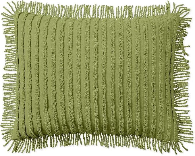 BrylaneHome Chenille 100% Cotton Sham - King, Sage