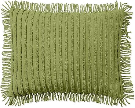 BrylaneHome Chenille 100% Cotton Sham - King, Sage