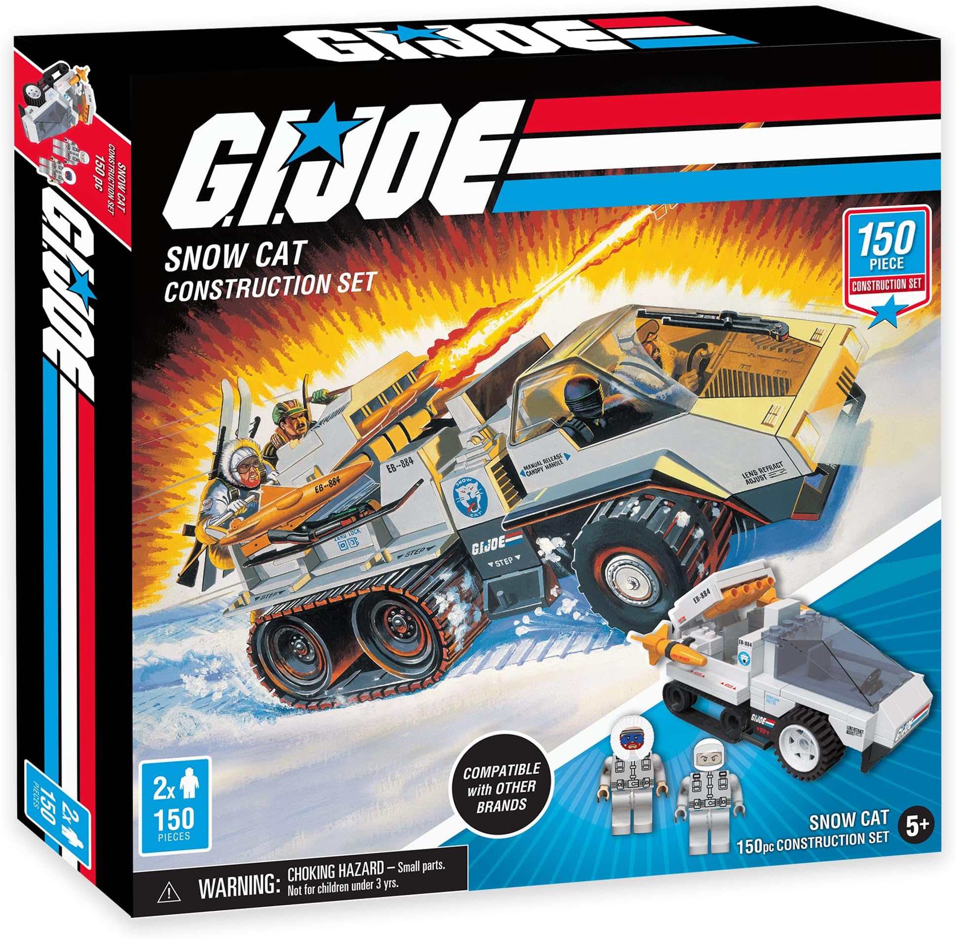GI Joe Snowcat Military Vehicle Toy Construction Set, Building Kit (150 Total Pieces)