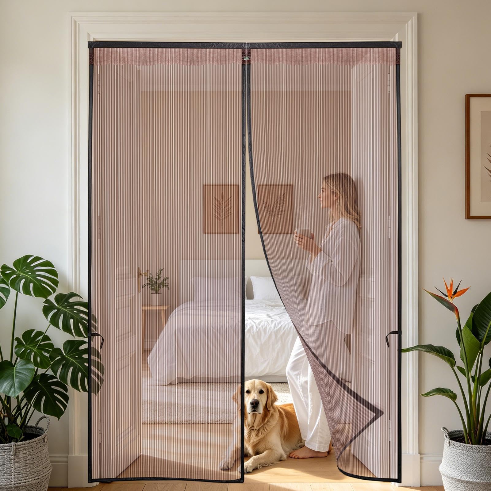 Porta Zanzariera Magnetica Copertura Magnetica Pesante | Schermo Rete per Porta con Magnete per Porte da Esterno, Casa, Appartamento, Portico, Ingresso, Balcone, Cancello, Adatto a