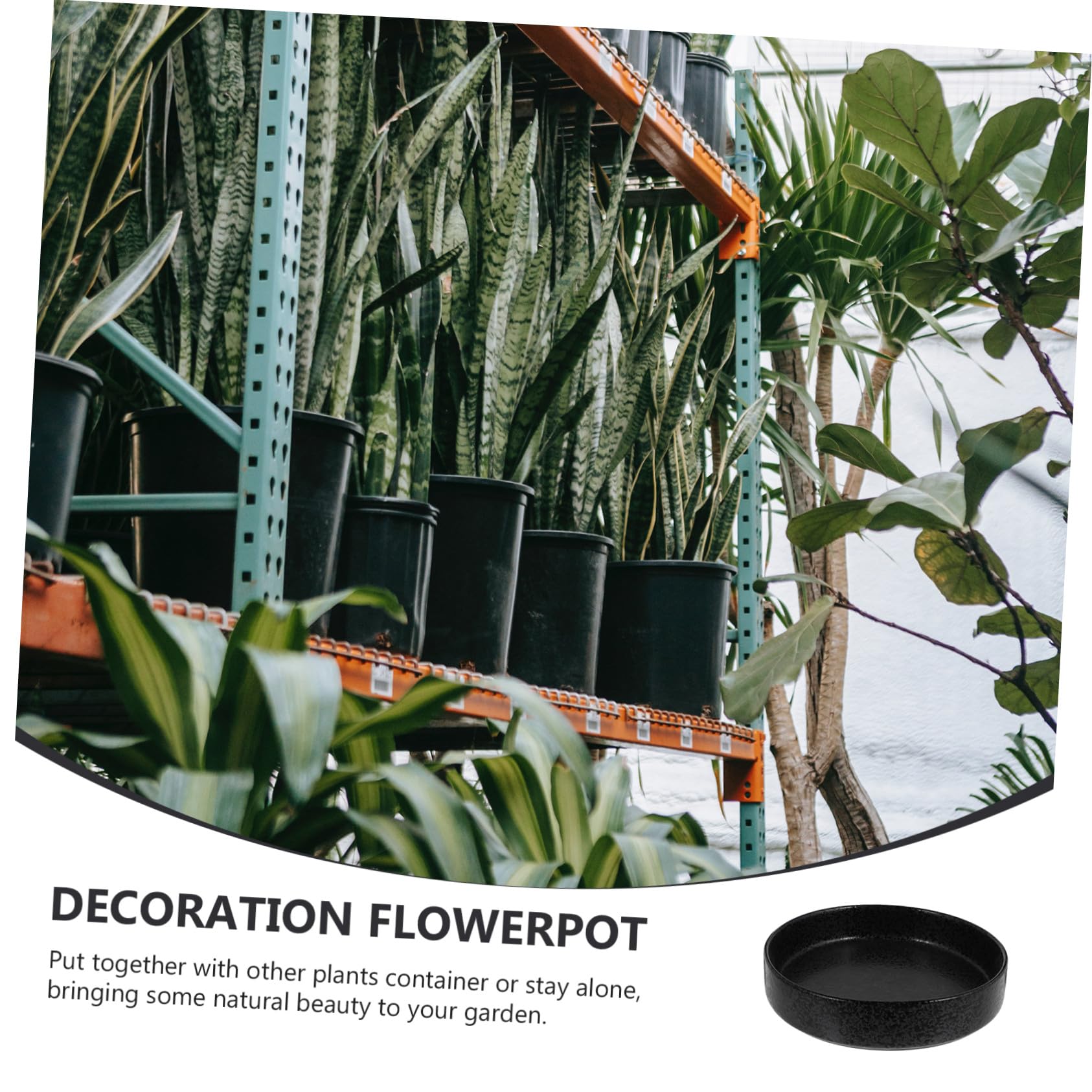 Keramik Blumentopf Untersetzer 20cm Pflanzgefäß in Schwarz Robust und Dekorativ für Balkon und Wohndeko