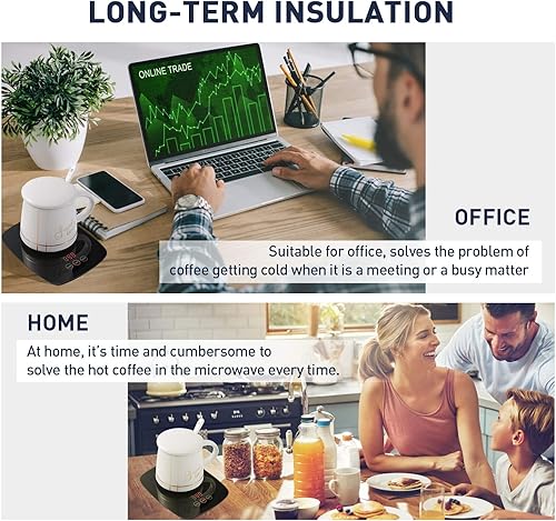 Miniatura 6 de nicelucky Calentador de tazas de café para escritorio con función de calefacción calentador eléctrico de bebidas de 25 vatios con temperatura