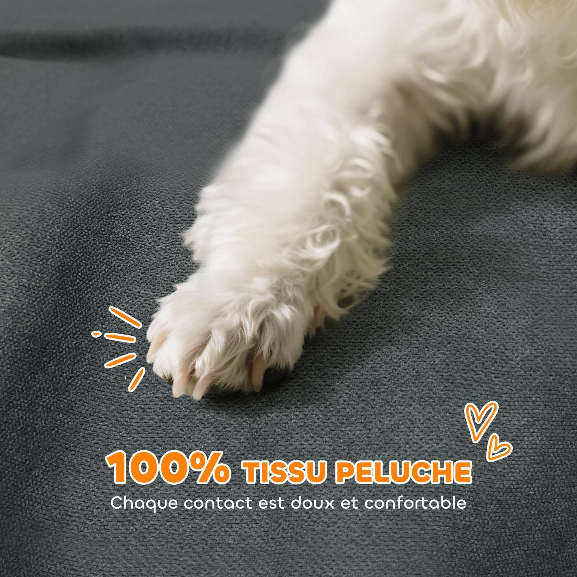PawHut Canapé pour Chien, canapé pour Animal de Compagnie avec Dossier et accoudoirs, Respirant, pour Petits Chiens d'intérieur, 66 x 42 x 28,5 cm, Gris foncé