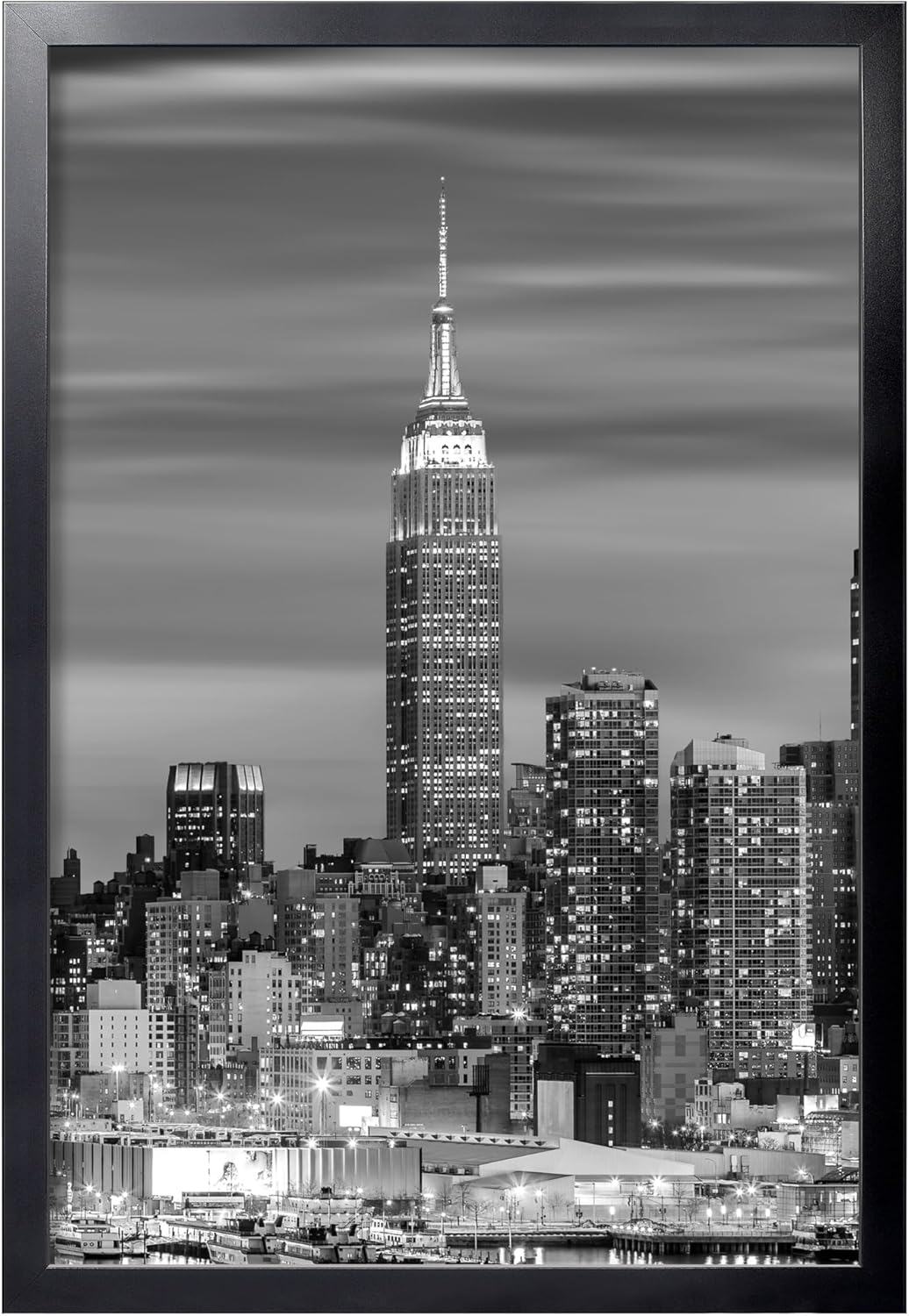 Giverny 24x36 Poster Frame Black 1 Pack, Wood 24x36 Picture Frame, Showing 20x30 Pictures with Mat, Simple and Classic Style Suitable for Decorating Houses, Offices, Hotels