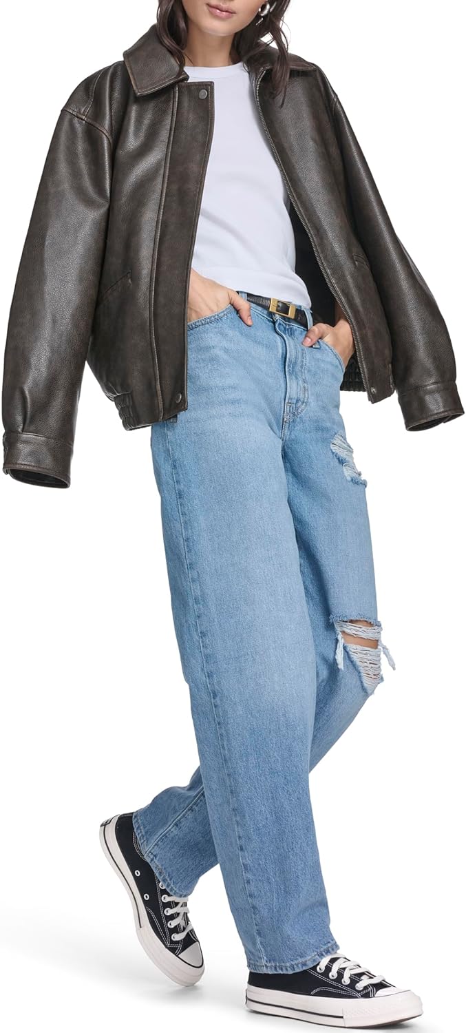 Levi's Women's Faux Leather Relaxed Fit Bomber