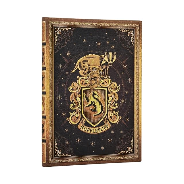 Portada de Cuaderno Hufflepuff midi rayada tapa dura Paperblanks