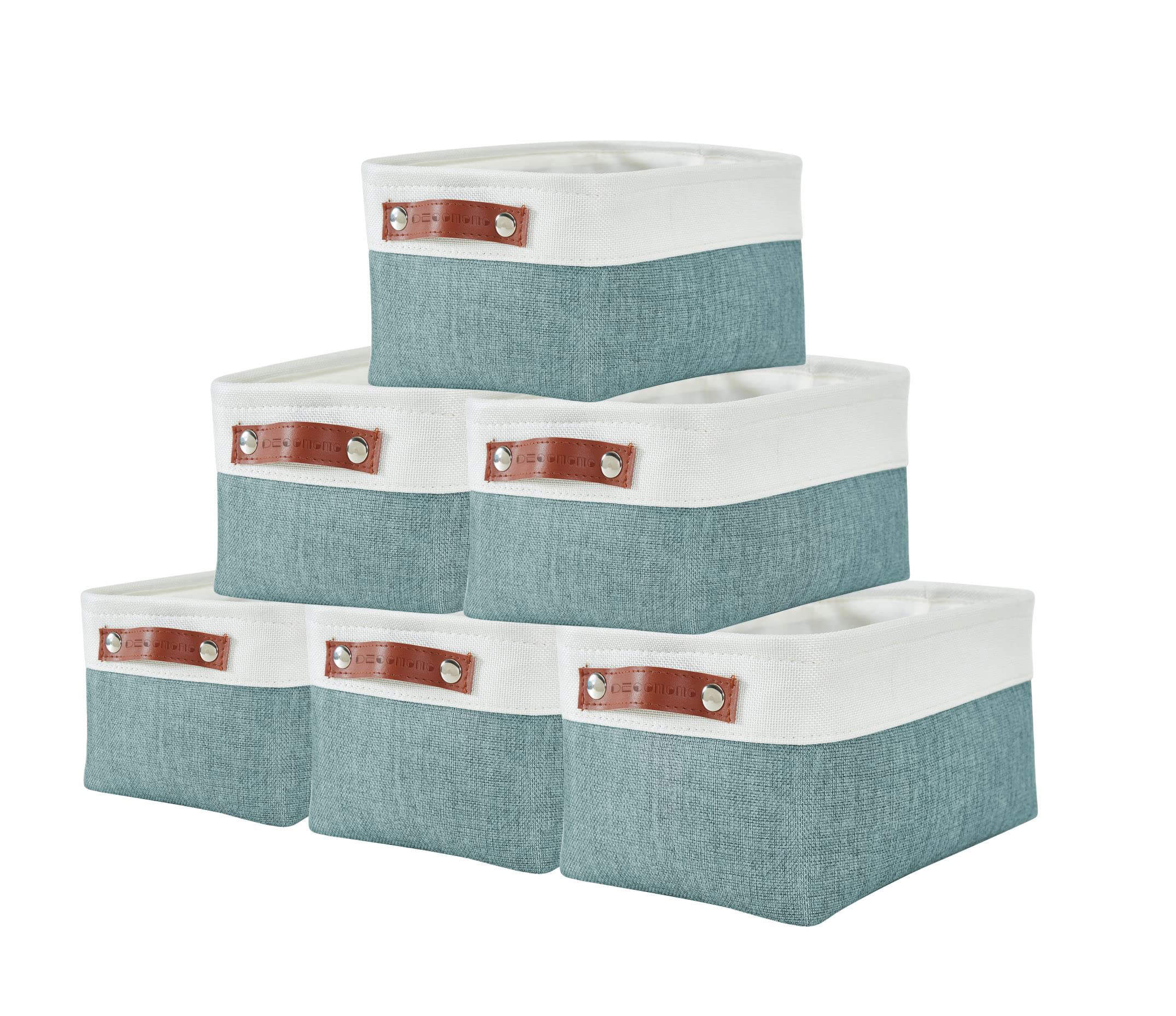 DECOMOMO Storage Baskets | Storage Boxes Fabric Organiser Storage for Wardrobe, Toys, Shelves, Office, Home & Nursery (Large Grey and White 15 x 11 x 9.5 – Set of 3) — view 38