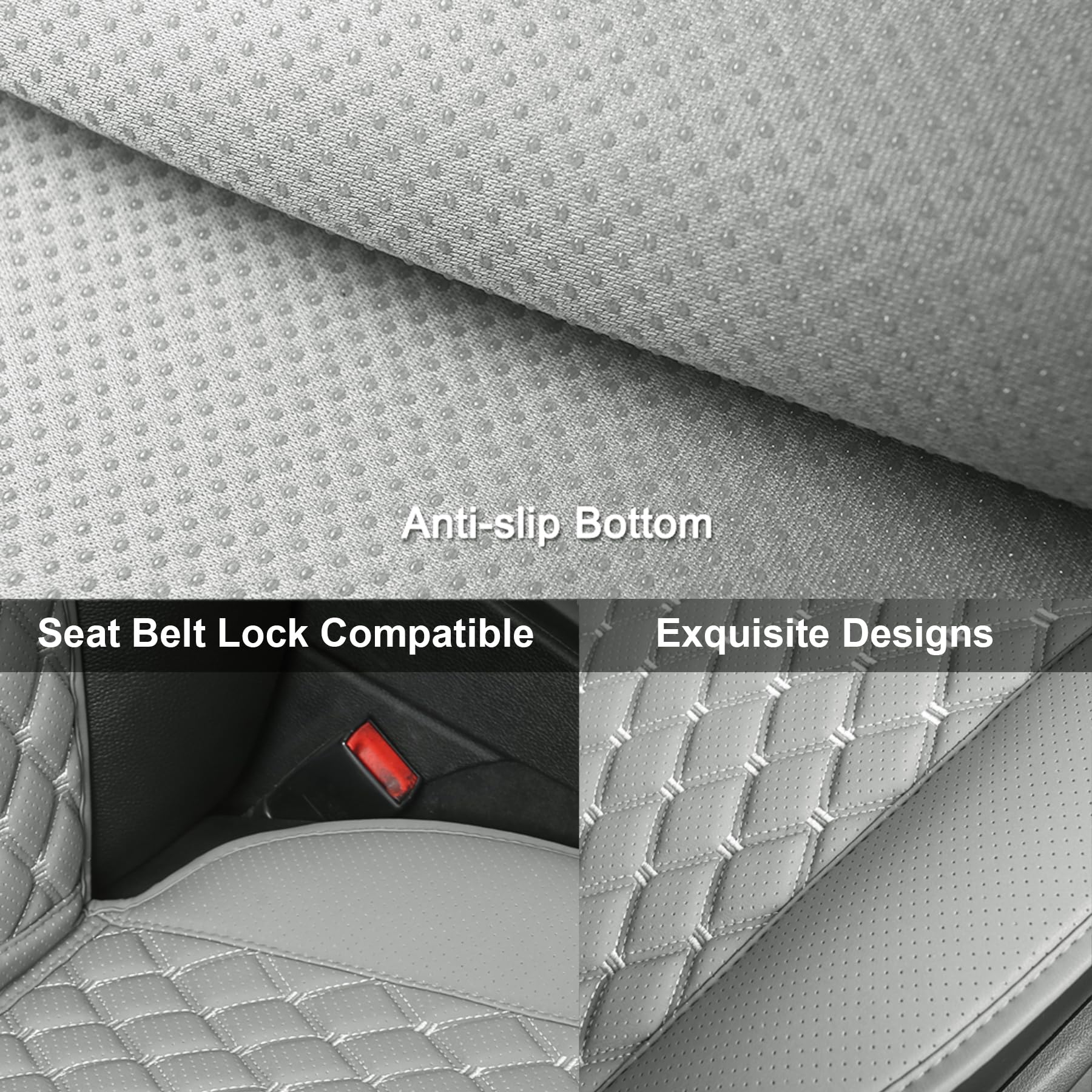 Black Panther 1 Pieza Funda Coche Asiento con Respaldo Accesorios De Coche Apto para Uso en Cuatro Estaciones(Gris)