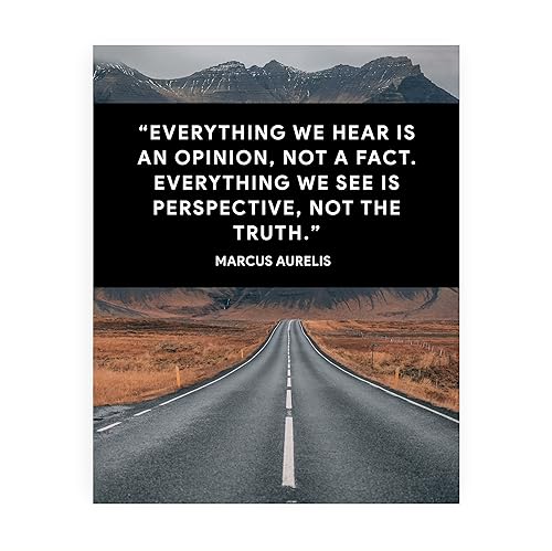 Everything We See - Mountain Landscape Motivational Wall Art, Marcus Aurelius Inspirational Philosophy Wall Decor Print For Home Decor, Office
