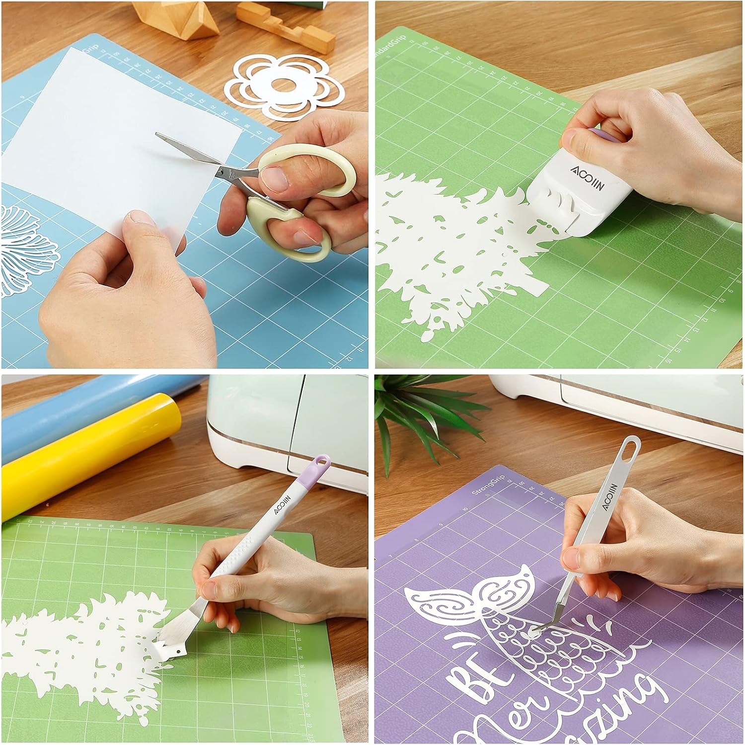 AOOIIN Craft Vinyl Weeding Tools Set Cardstock Crafting Basic Tools Kit for Cricut/Silhouette/Siser/Oracal 631 651 751 Vinyl