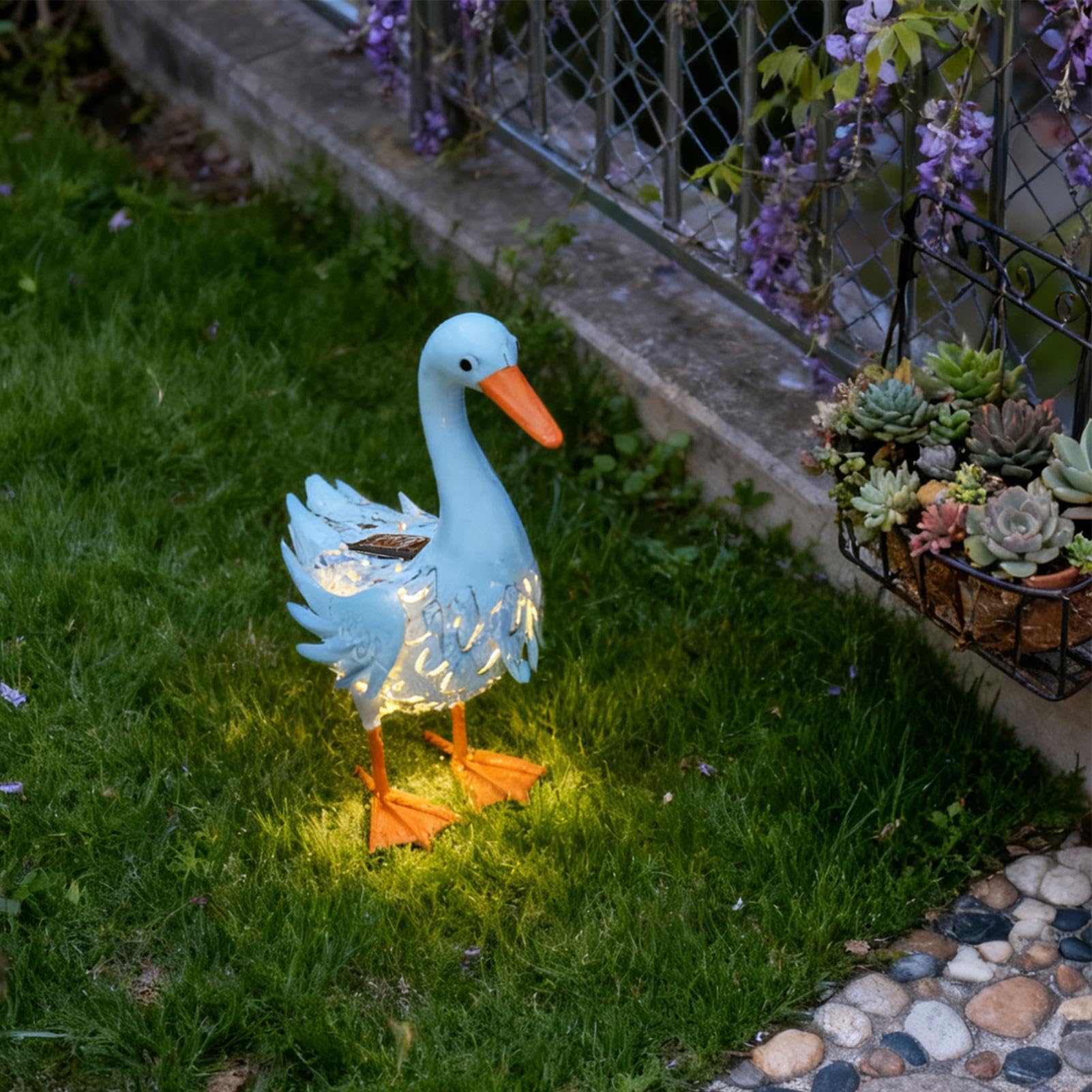 Generico Oca Da Portico | Con Figurina Di Solare Luminosa - Statue Oca Da Esterno Per Giardino E Prato - Per Interno Cortile Sentiero Giardino Posteriore Patio Terrazza Balcone Ingresso