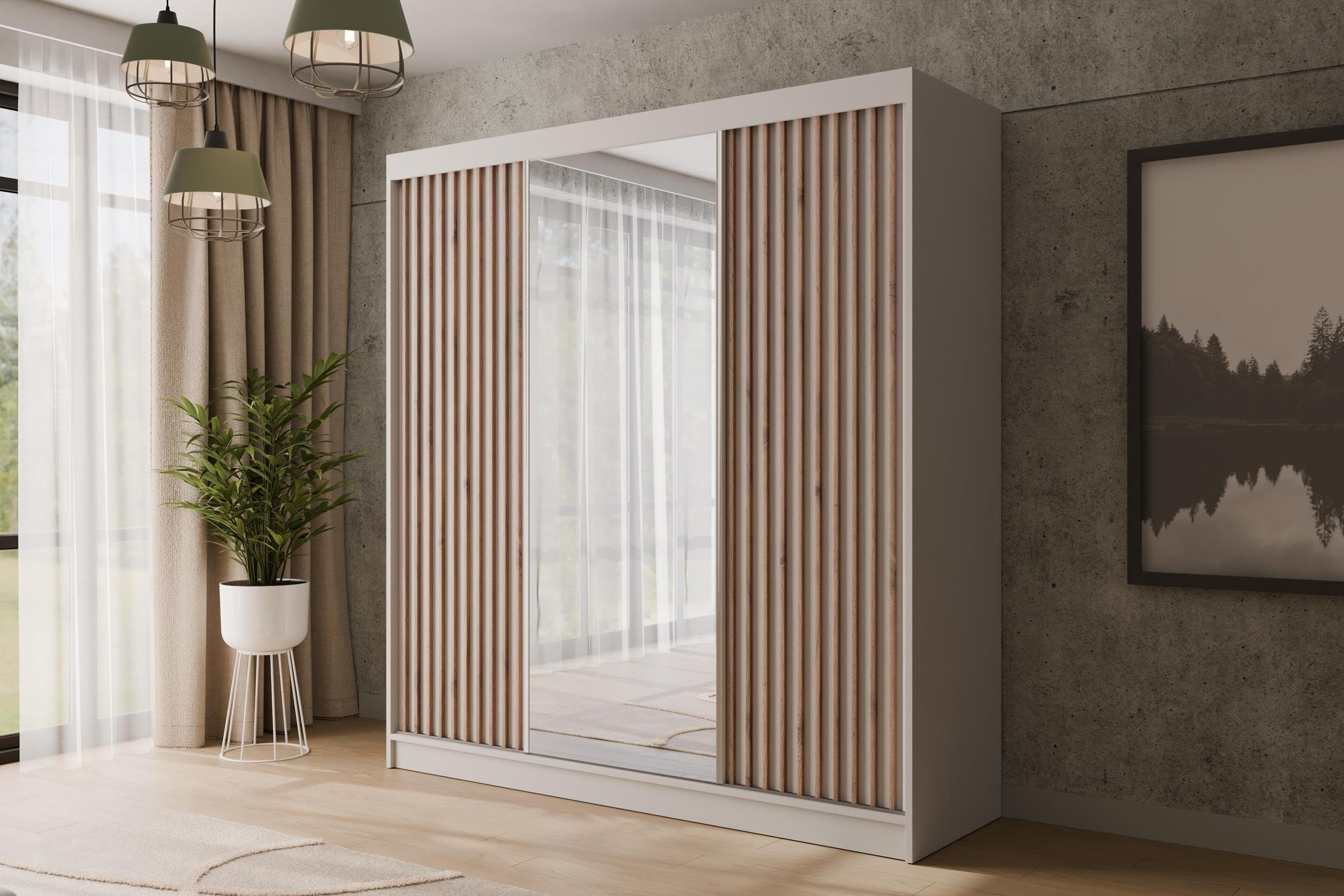 ALTDECOR Schwebetürenschrank mit Spiegel V2-ZENTI - 215X200