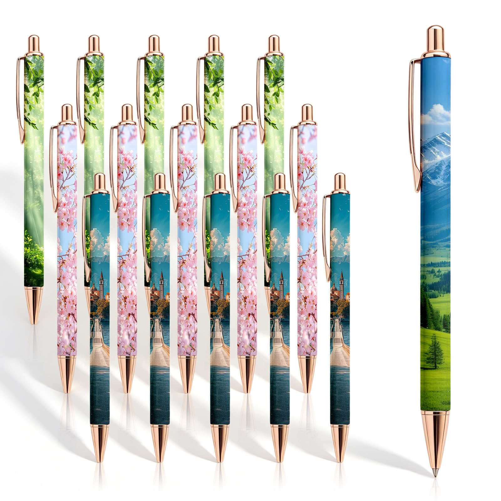 Bolígrafos de Bambú Personalizados con Impresión UV a Color, Bolígrafos de Madera con Foto, Retráctiles con Tinta Negra, Regalos para Profesores, Empleados y Voluntarios (1, Multicolor)
