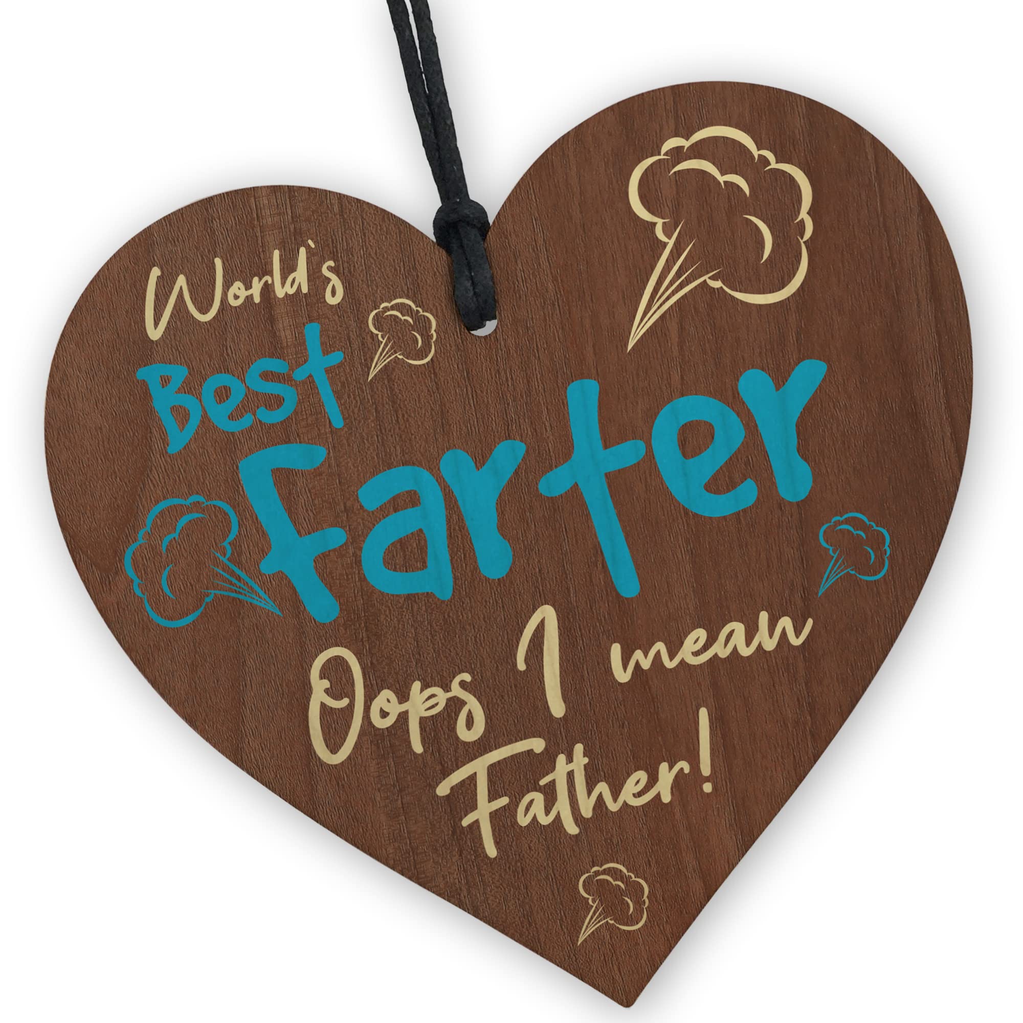 Red Ocean Funny Fathers Day Sign From Daughter Son Wood Heart Novelty Gift For Dad Daddy Birthday Gift For Dad Gifts For Him Joke Humour Gift