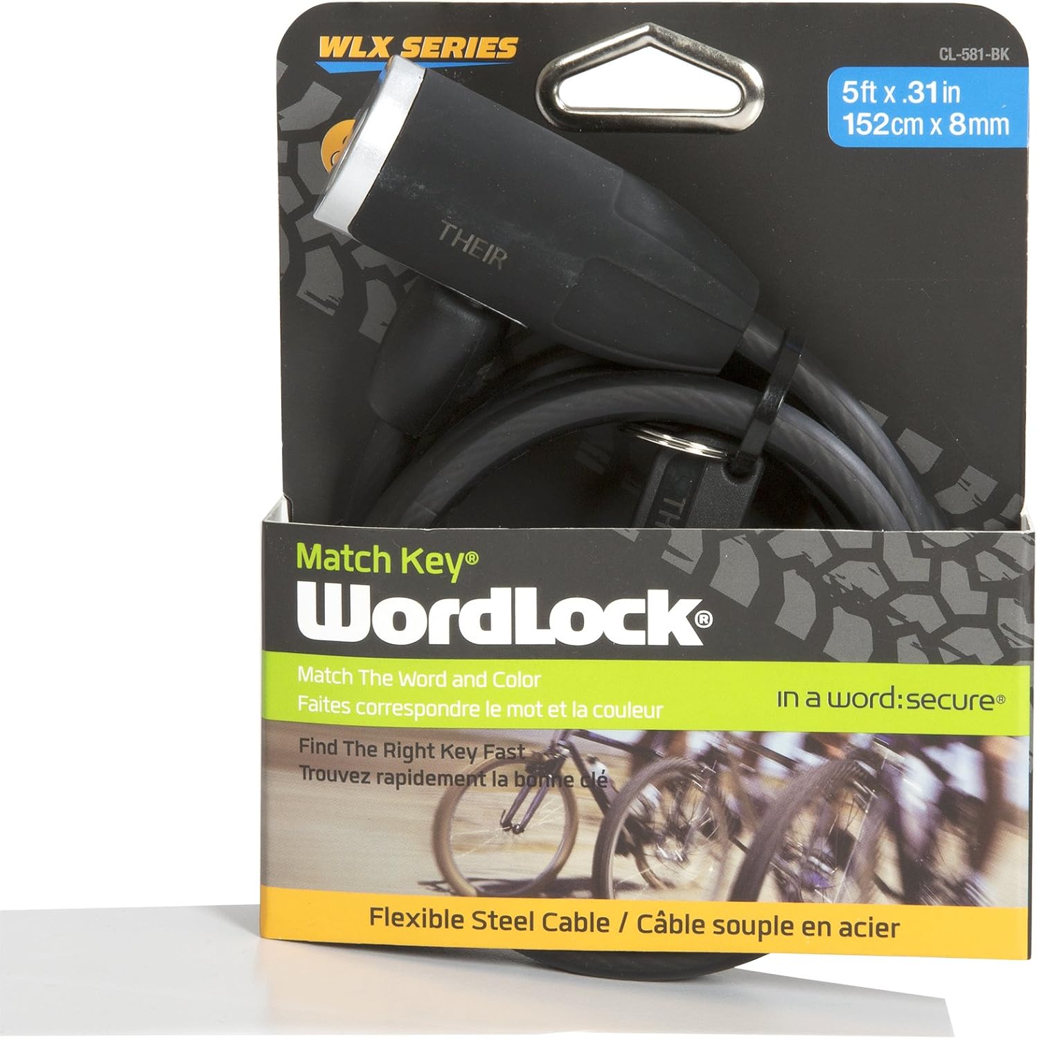 Wordlock WLX Hex MatchKey Cable Bike Lock