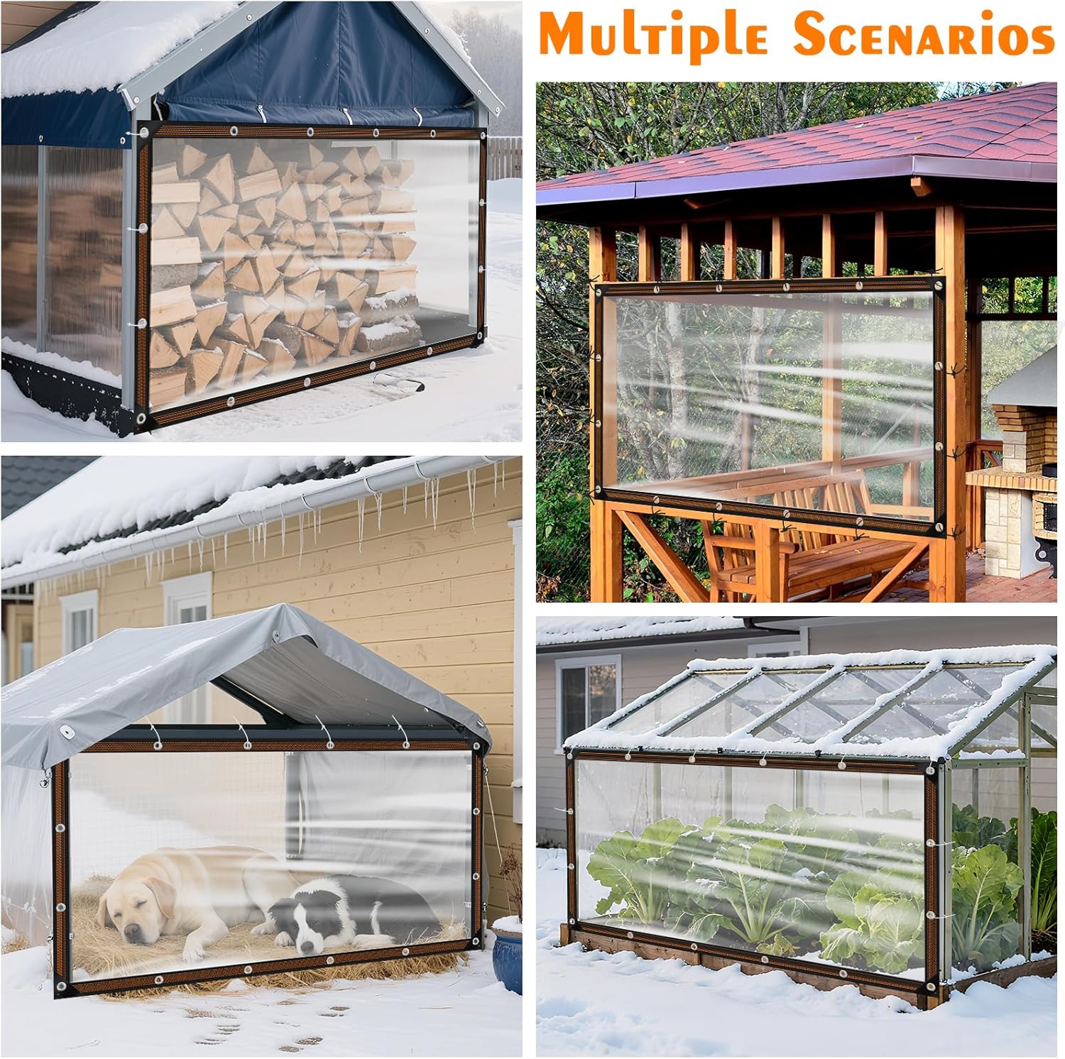 NNG 2 PCS 6.6x10ft Waterproof Chicken Coop Cover for Winter,Anti-Tear Chicken Run Tarp with Rope & Cable Tie,Chicken Coop Insulation Windproof Winterizing Cover for Poultry Cage Patio Covering