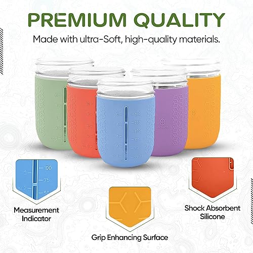 Miniatura 3 de Juego de fundas para tarros de silicona para primavera y verano, protectores antideslizantes para tarros de conserva de gelatina de boca ancha de 16