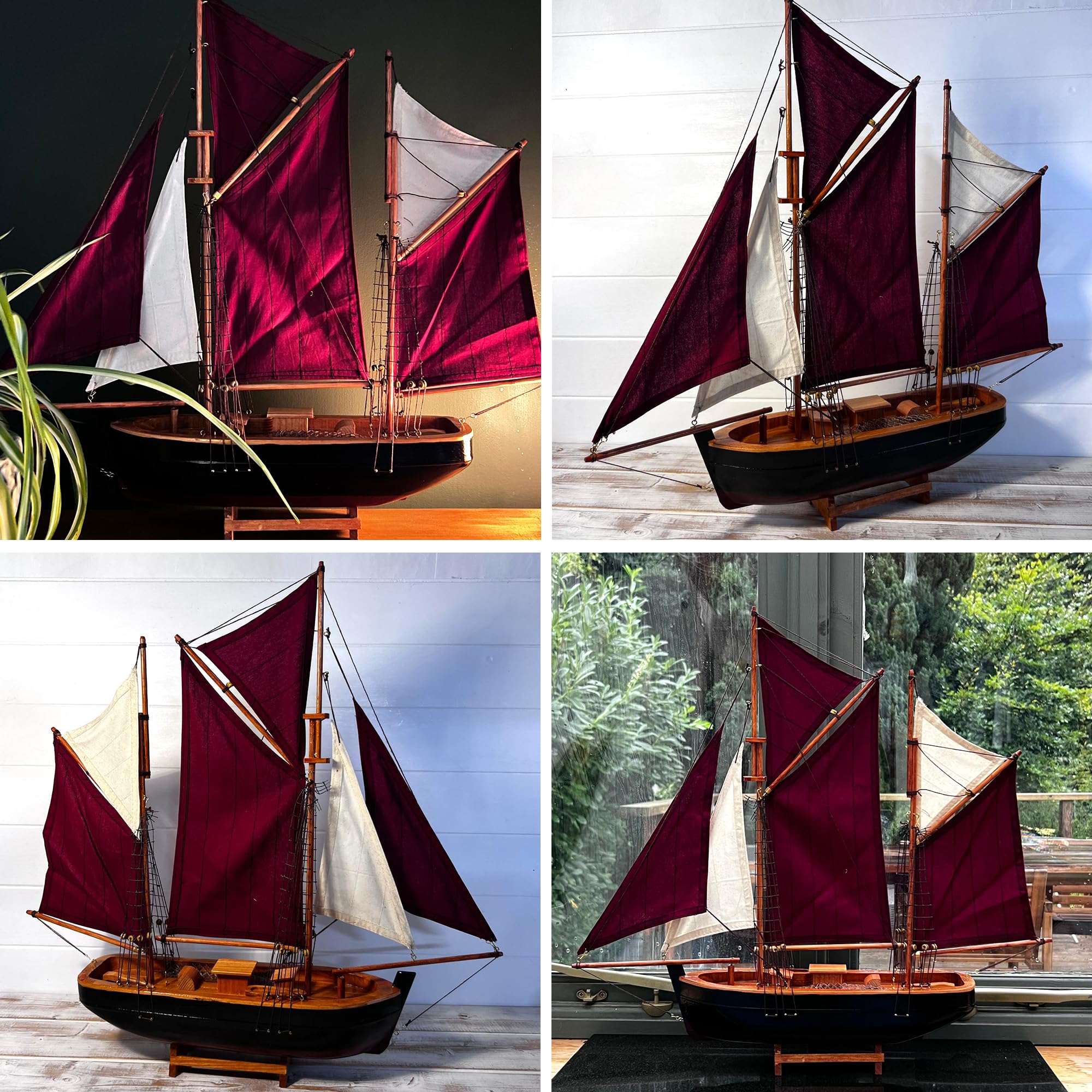 Thorness Brixham Trawler Model Yacht, réplica detallada del barco de pesca clásico, perfecto para decoración náutica y coleccionistas