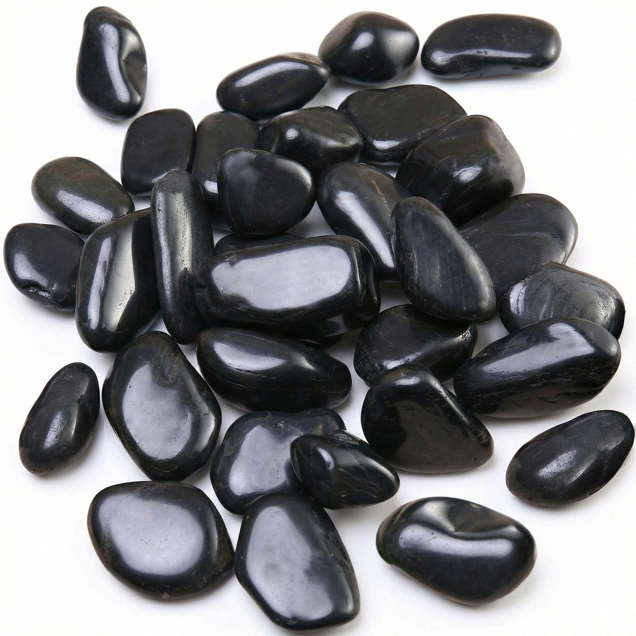 Leafy Tales Black Polished Marble Stone Pebbles for Home & Garden Decoration|Plants & Pots|Art & Craft|Aquarium Vase Filler | White Polish 500 GMS-image-40