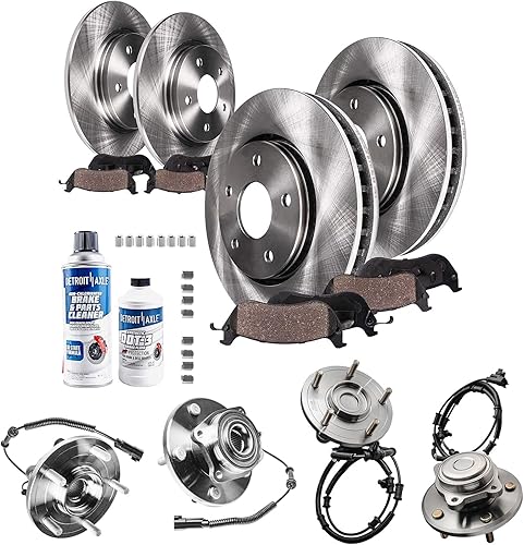 Detroit Axle - Kit de frenos para Chrysler Town & Country Dodge Grand Caravan Routan, 11.89 pulgadas delantero y 12 pulgadas trasero rotores de