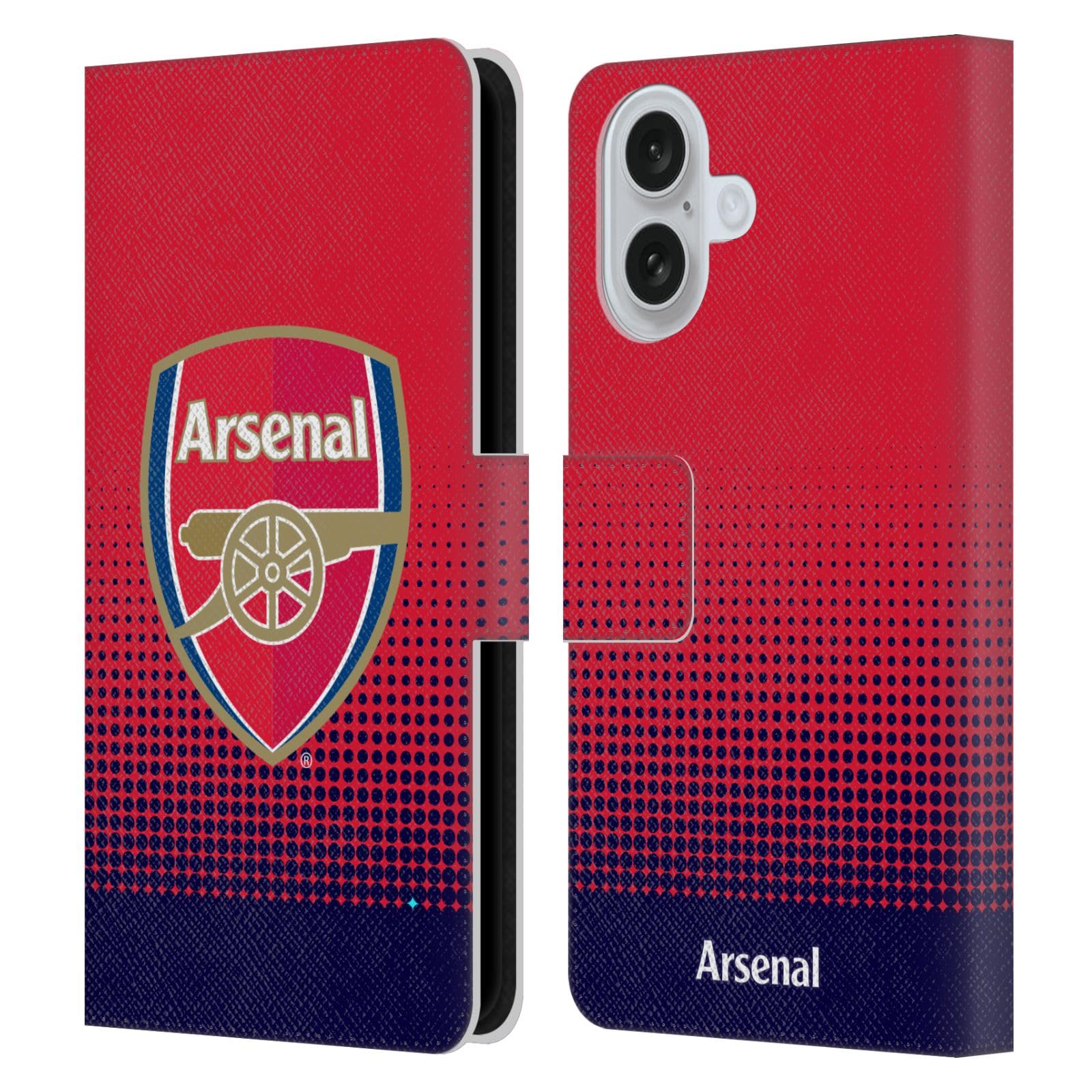 Head Case Designs Officially Licensed Arsenal FC Fade Crest 2 Leather Wallet Case Compatible With Apple iPhone 16 — image 1