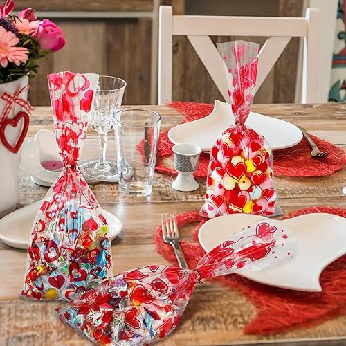 Miniatura 3 de Zonon 175 bolsas de celofán para el día de San Valentín, bolsa de regalo de San Valentín, bolsa de regalo de San Valentín, bolsa de golosinas de