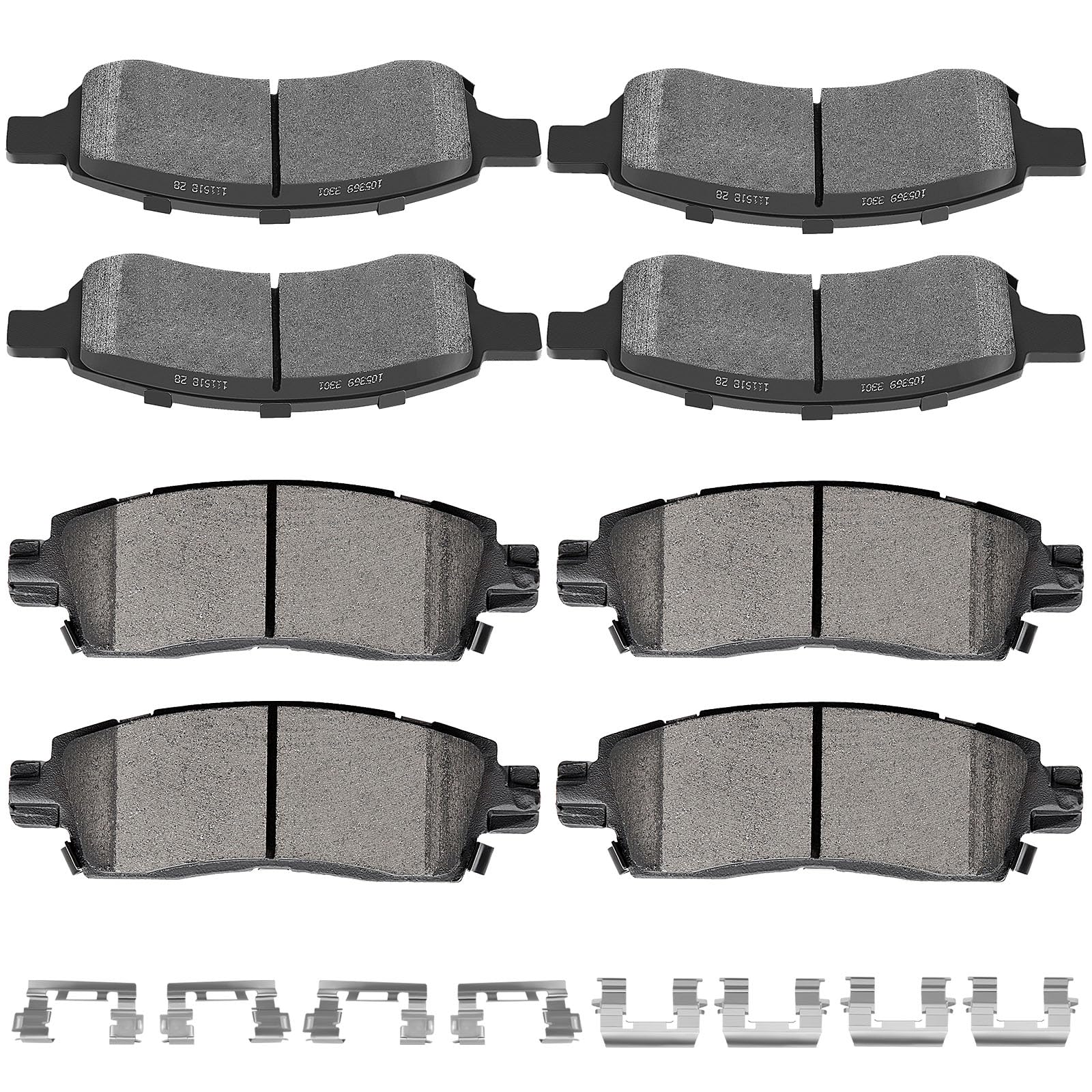 SCITOO D1169 D883 Front Rear Brake Pads Sets Fit For Buick Enclave/Rainier,For Chevy SSR/Trailblazer/Traverse,For GMC Acadia/Envoy,For Isuzu Ascender,For Saab 9-7x,For Saturn Outlook