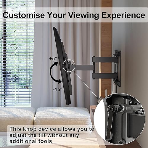 Miniatura 5 de BONTEC Soporte de pared para TV de movimiento completo para televisores de 37 a 85 pulgadas, se adapta a pernos de 16 pulgadas, soporte giratorio e