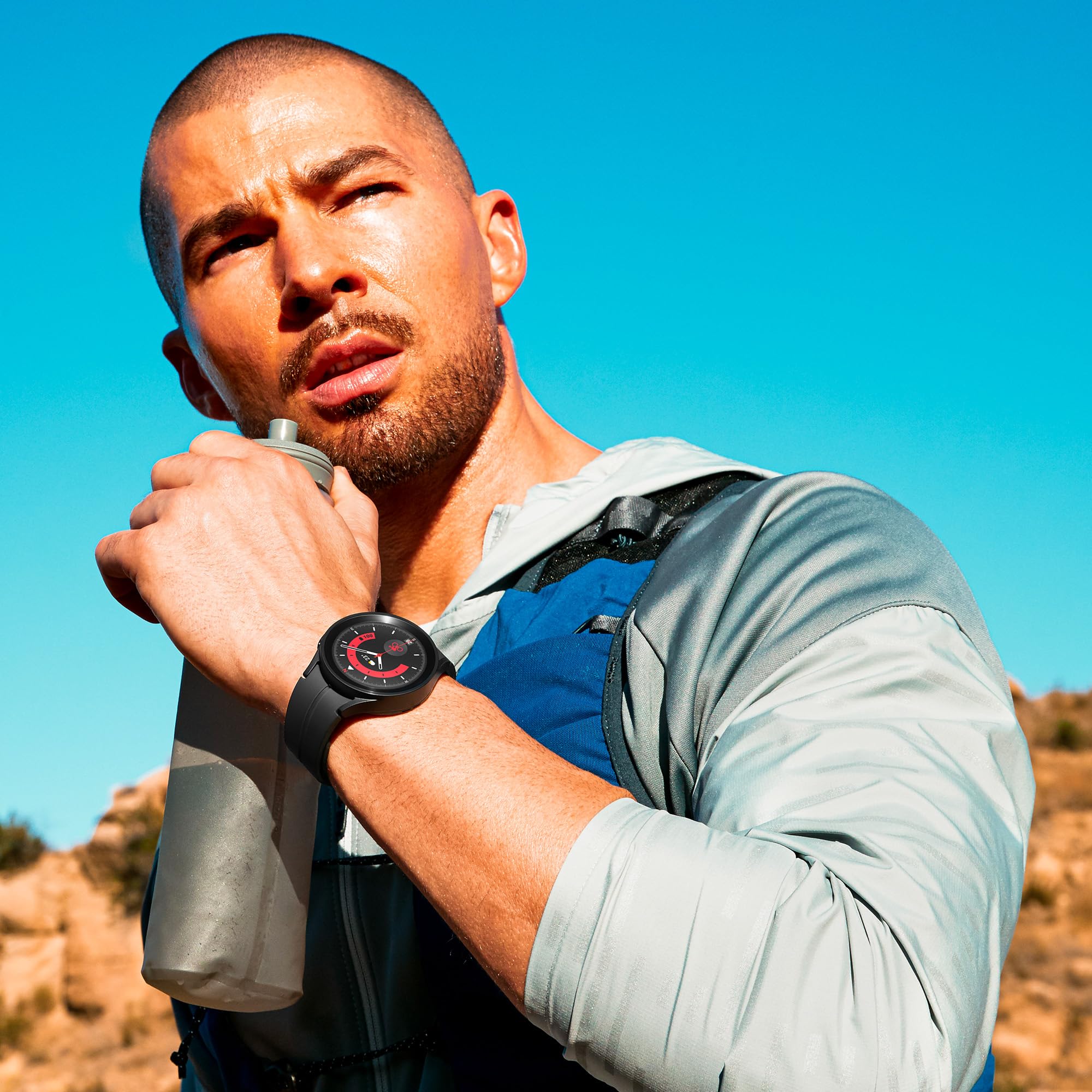 Samsung Galaxy Watch5 Pro Montre connectée Intelligente, suivi de la santé, montre sport, batterie longue durée, 4G, 45mm, Titanium, Extension garantie 1 an [Exclu Amazon] – Version FR