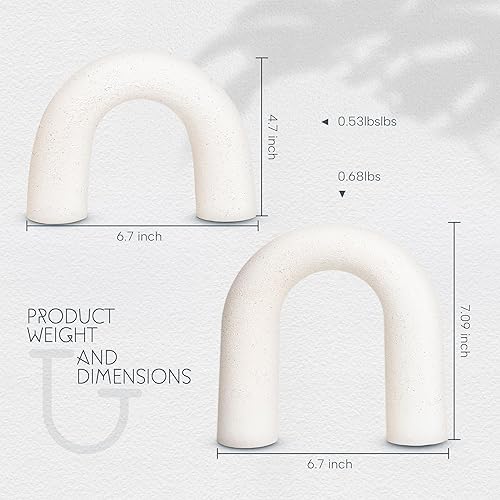 Miniatura 5 de Arco decorativo de cerámica definida, objetos decorativos, decoración neutra del hogar para estantes, decoración estética, decoración del hogar para