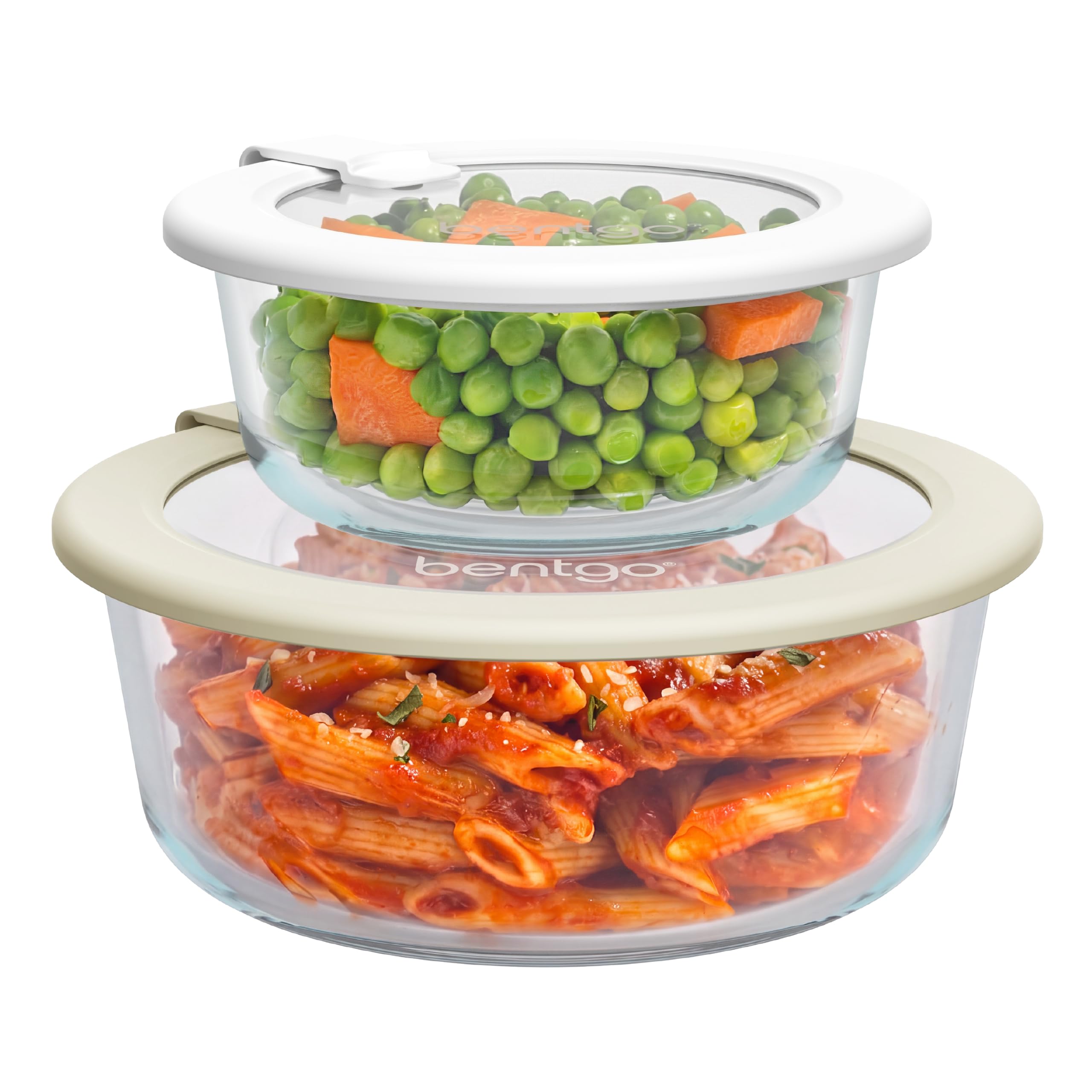 Bentgo Signature Glass Food Storage Containers with Lids, 4 Piece Set