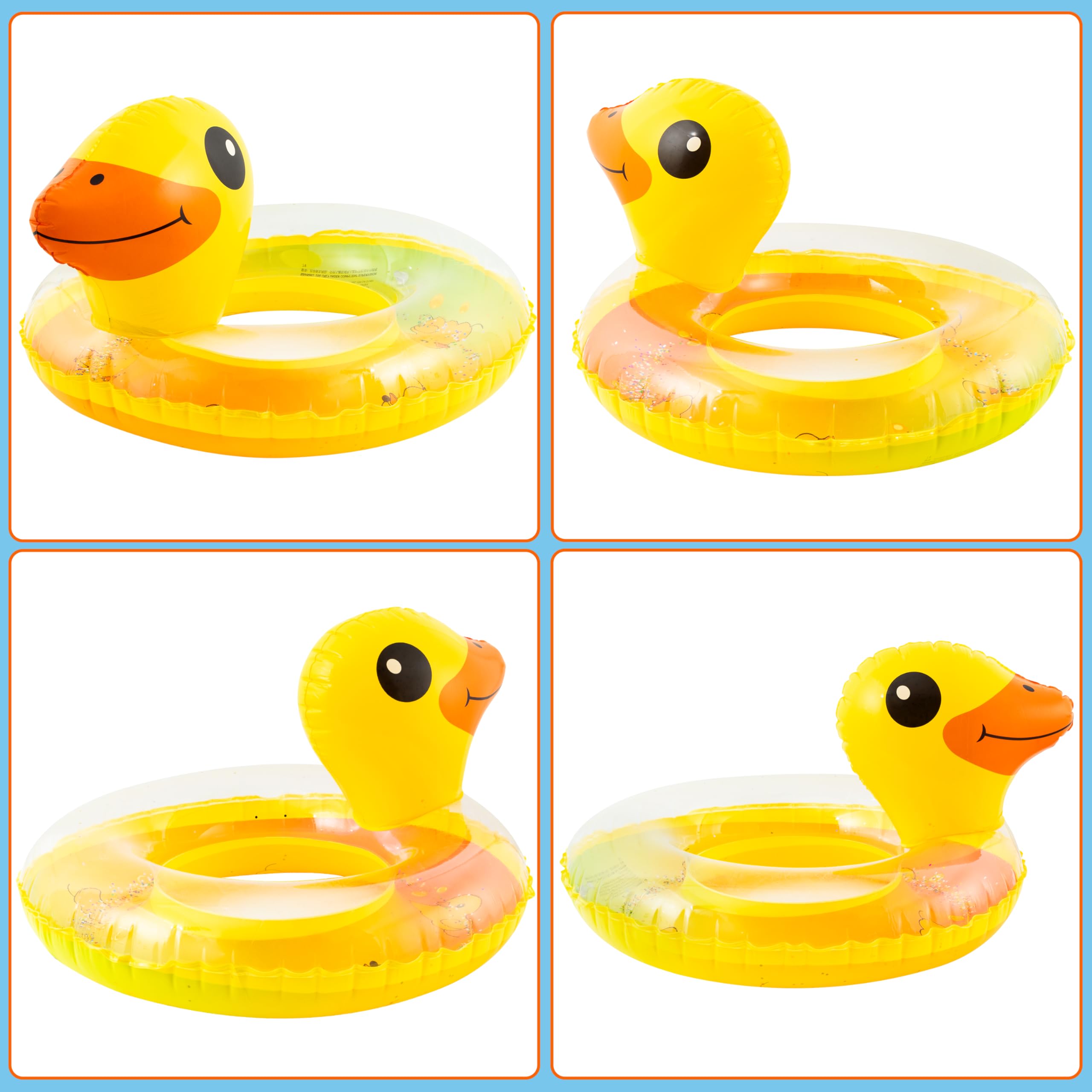 GROBRO7 Duck Inflatable Pool Float, Yellow Duck Giant Pool Float with Sequin - Image 3
