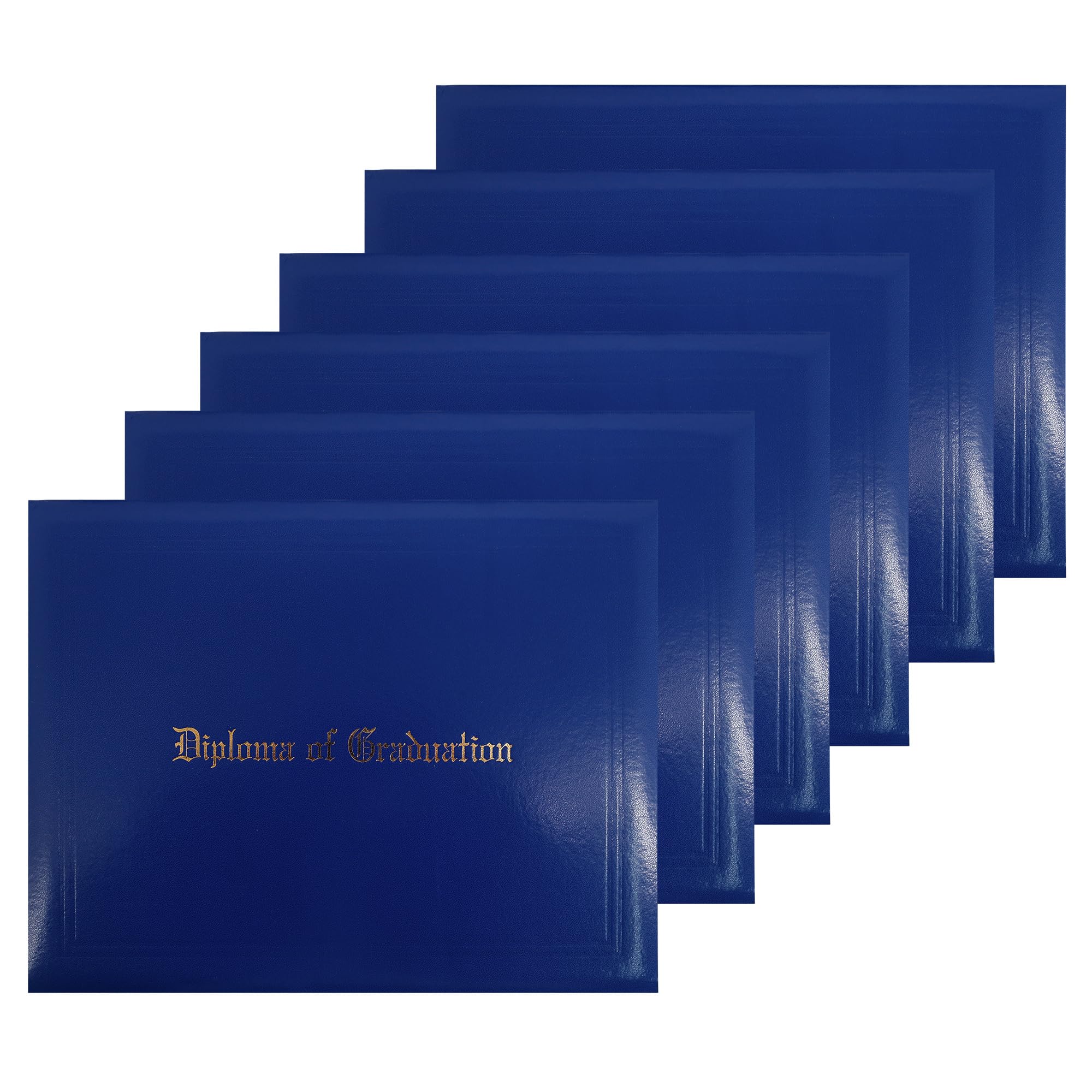 GraduationMall Imprinted Diploma Cover for Certificate 8.5''x 11'' Royal,6-Packs