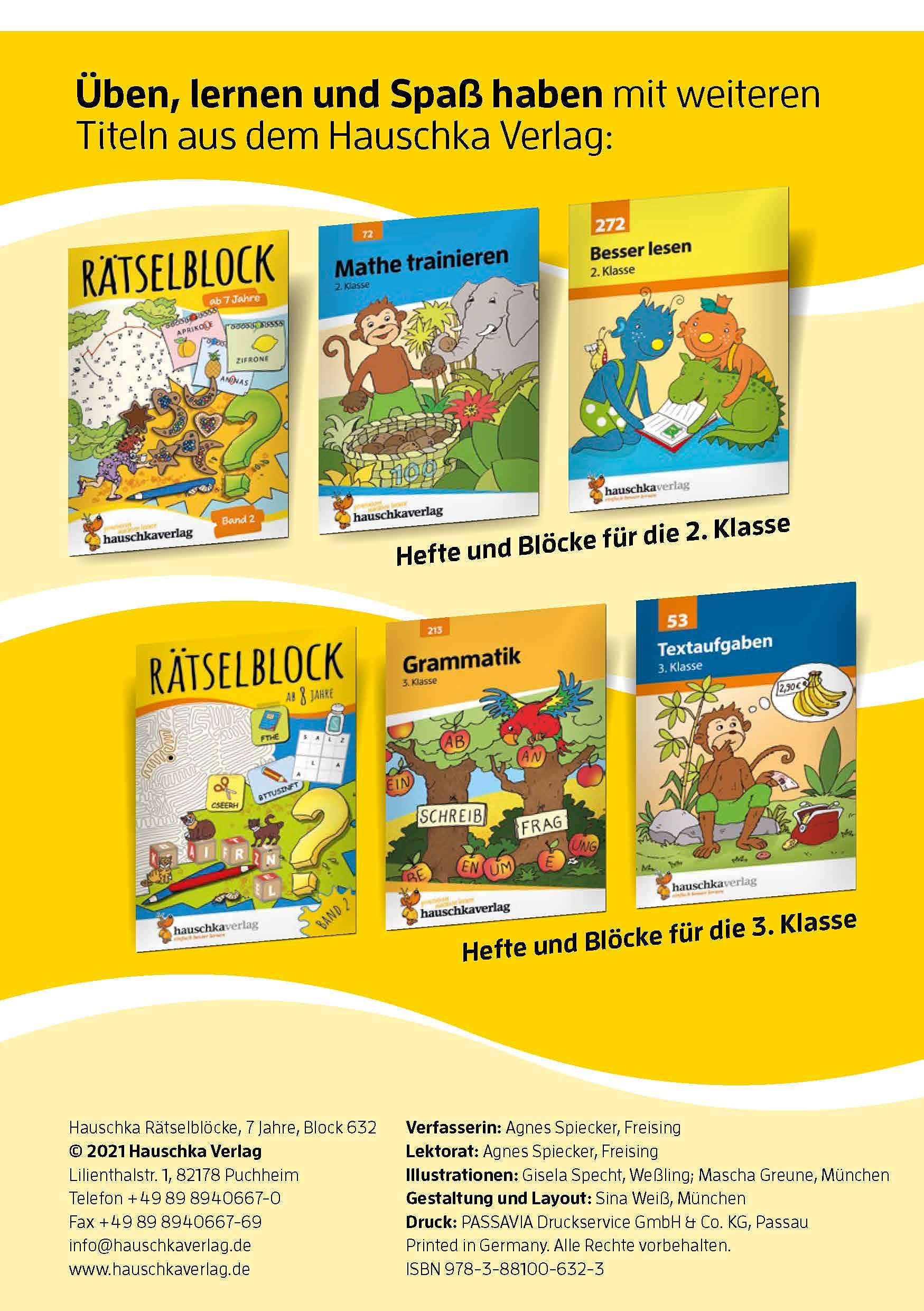 Ratseln, knobeln, logisches denken - t632 - ratselblock ab 7 jahre, band 1: Kunterbunter Rätselspaß: Labyrinthe, Fehler finden, Kreuzworträtsel, Punkte verbinden u.v.m.: 632
