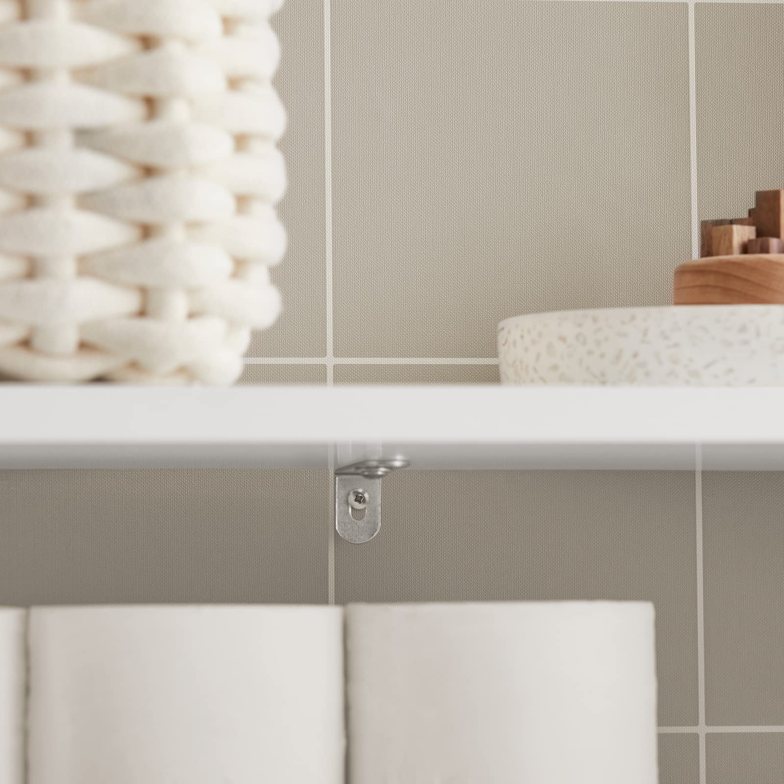 SoBuy Mensola Salvaspazio con 2 cestelli grigi estraibili Mobiletto da bagno Bianco 20x60x70cm BZR83-W