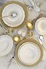 Kütahya Porcelain Bone Ilay 58 Pieces Dinner Set for 12 Persons, Gold