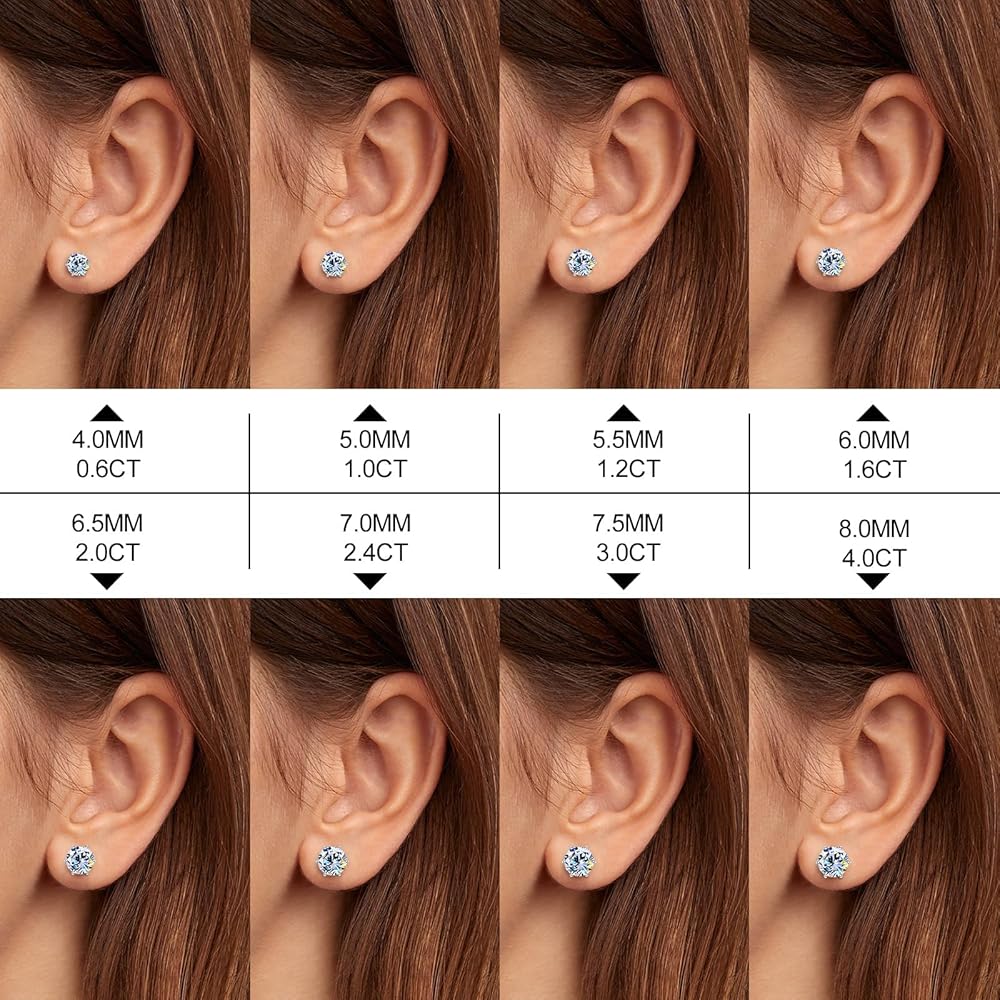 Amazon.com: leejory Moissanite Earrings for Women -18K White