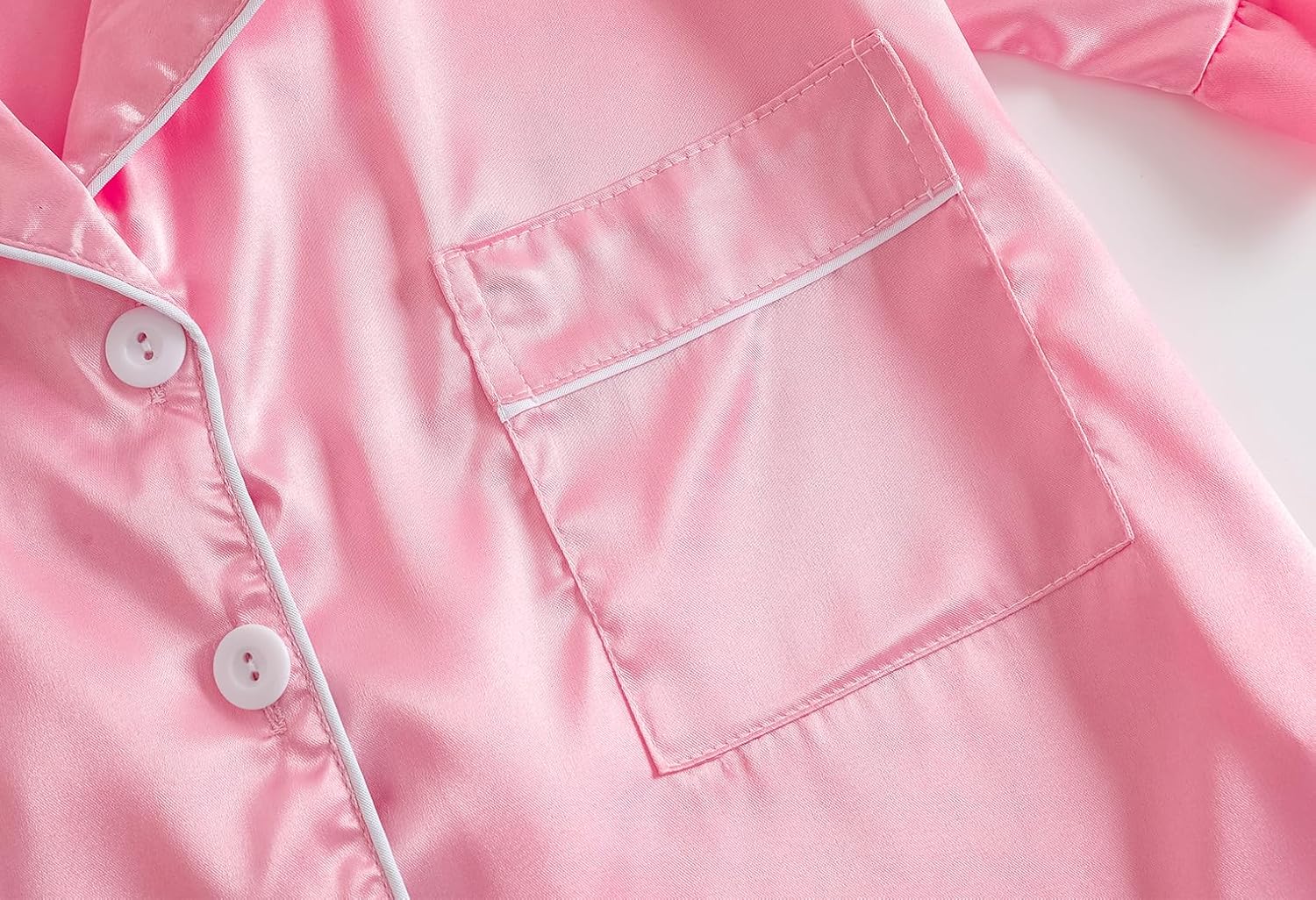 Vopmocld Girls Button Down Satin Pajama Sets 2PCS Ruffle Short Sleeve Top with Shorts Sleepwear Summer Outfit for Teens - Image 2