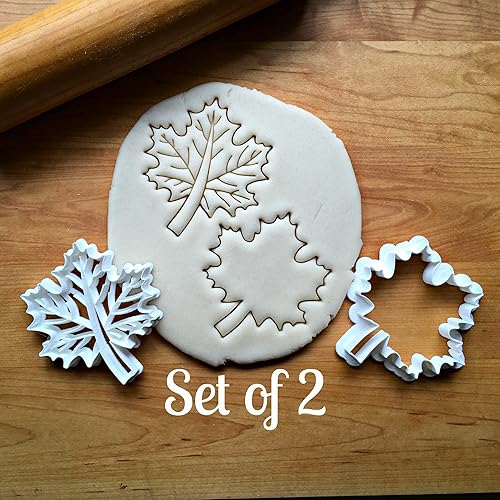 Miniatura 2 de Sweet Prints Inc Set of 2 Maple Leaf Cookie Cutters - Dishwasher Safe (3.5")