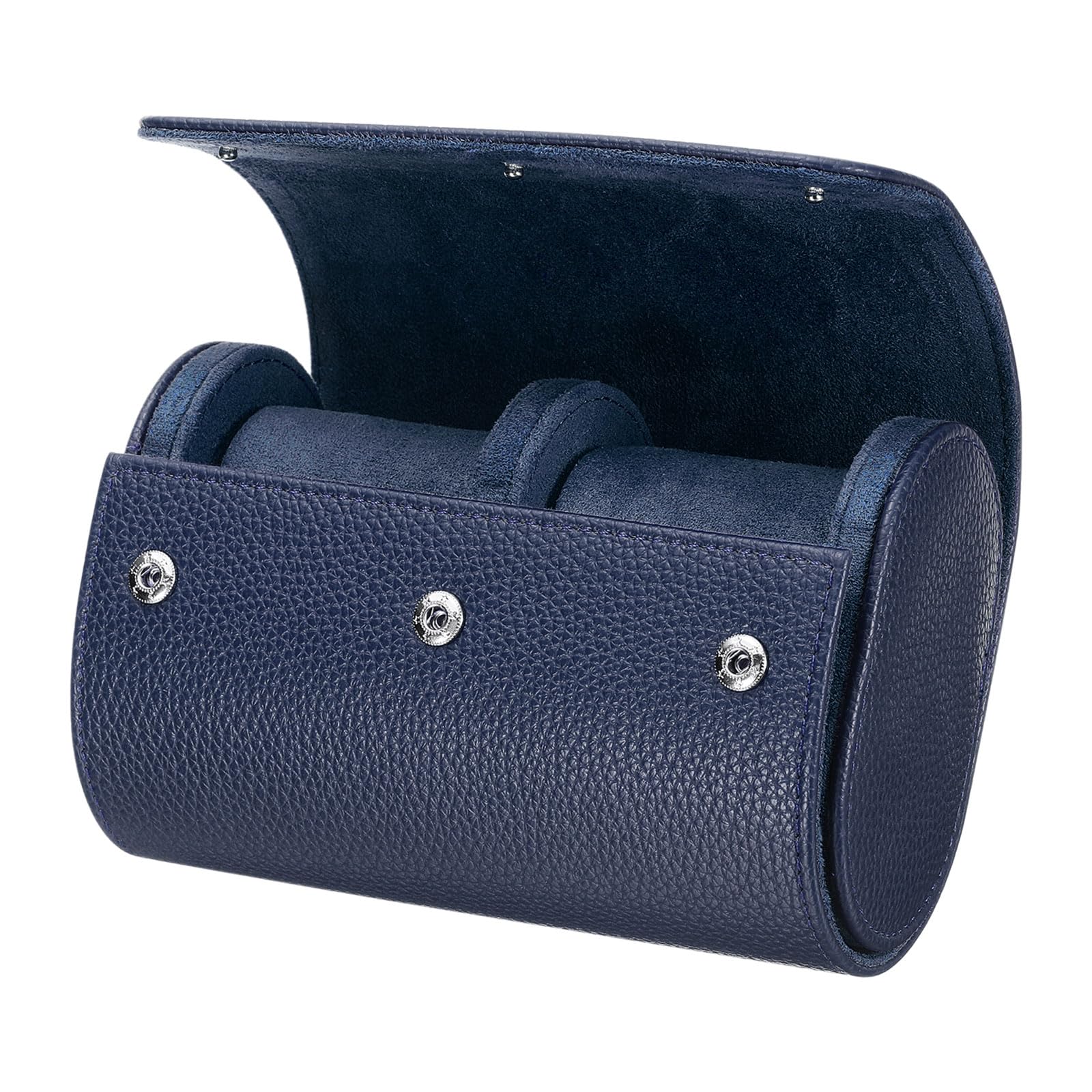 Estuche enrollable para relojes de sourcing map, 2 compartimentos, estuches portátiles de cuero para relojes para hombres y mujeres, organizador de almacenamiento de relojes con almohadillas extraíb