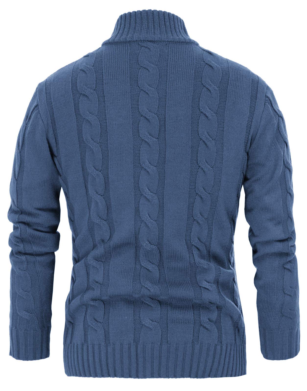 PJ PAUL JONES Cardigan da uomo con chiusura a bottoni, motivo a treccia, con colletto alto a coste, per autunno e inverno