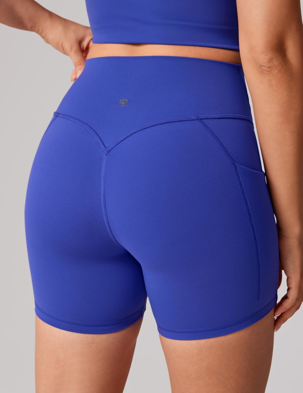 Hugcurve No Front Seam High Waisted Biker Shorts Women with Pockets 5 Inches Tummy Control Buttery Soft Yoga Pants Gym - Image 4